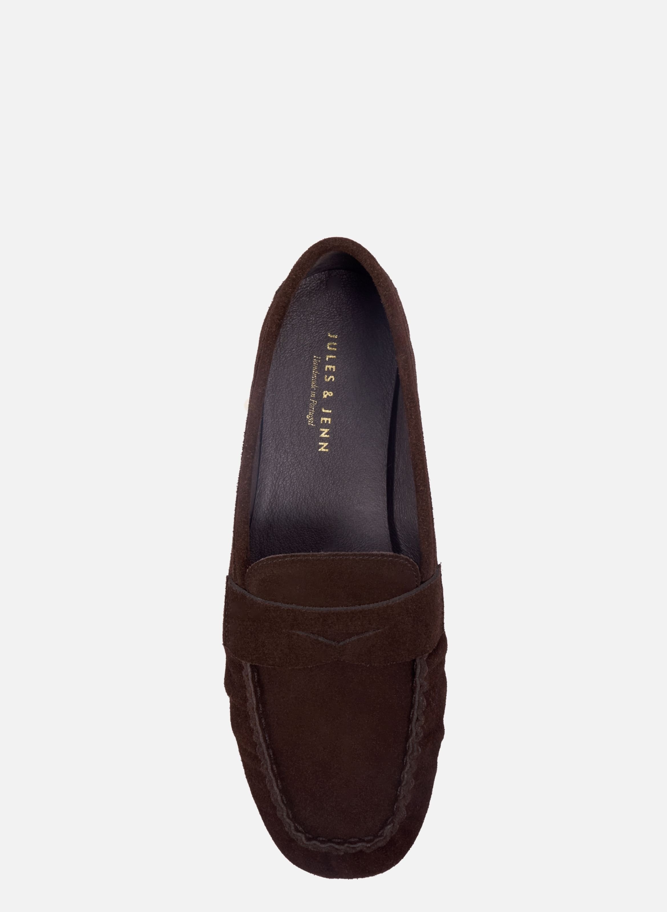 Mocassins plissés thaïs cuir daim JULES & JENN Marron