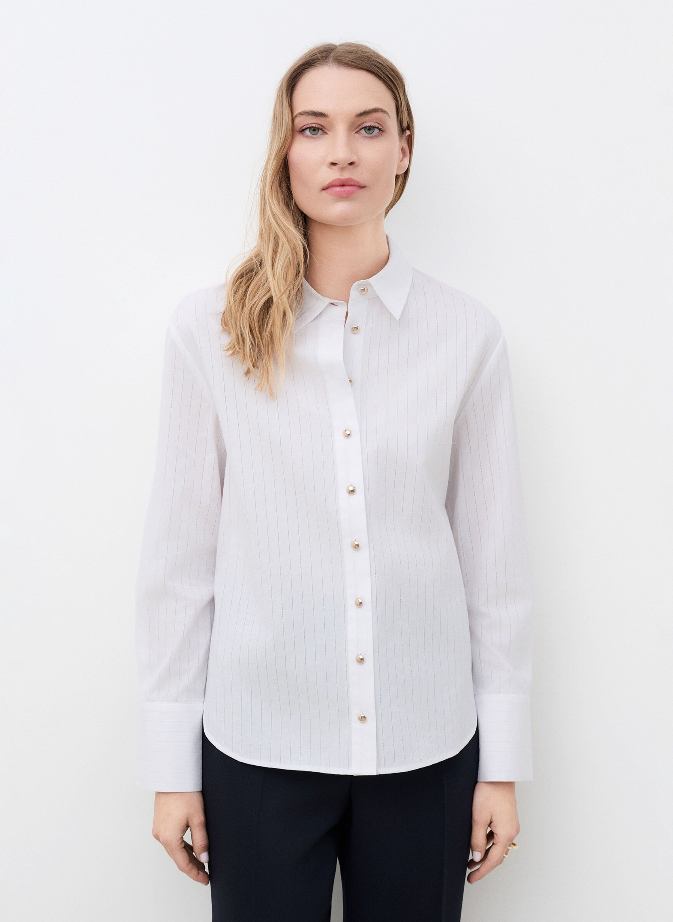 Straight cotton shirt CAROLL White