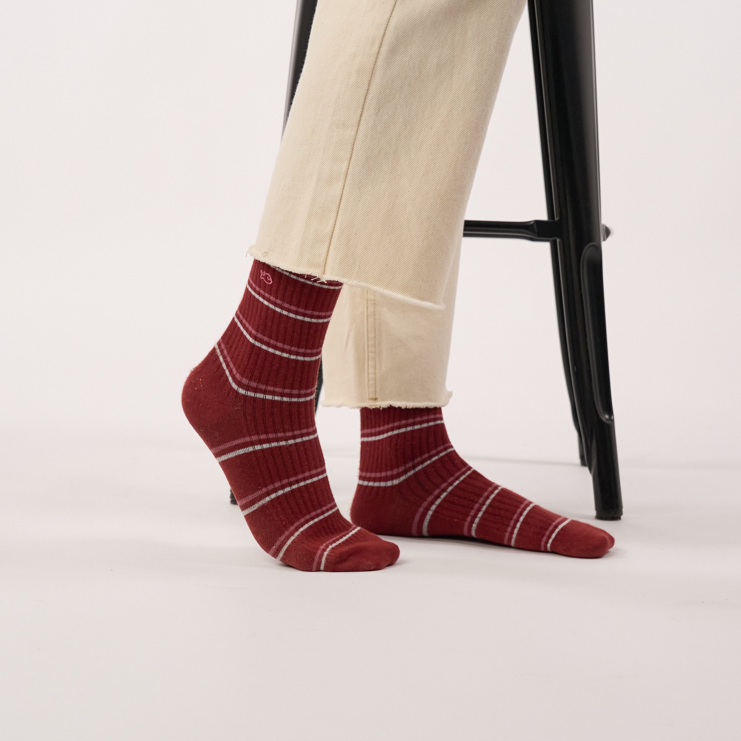 Combed cotton striped socks BILLYBELT Red