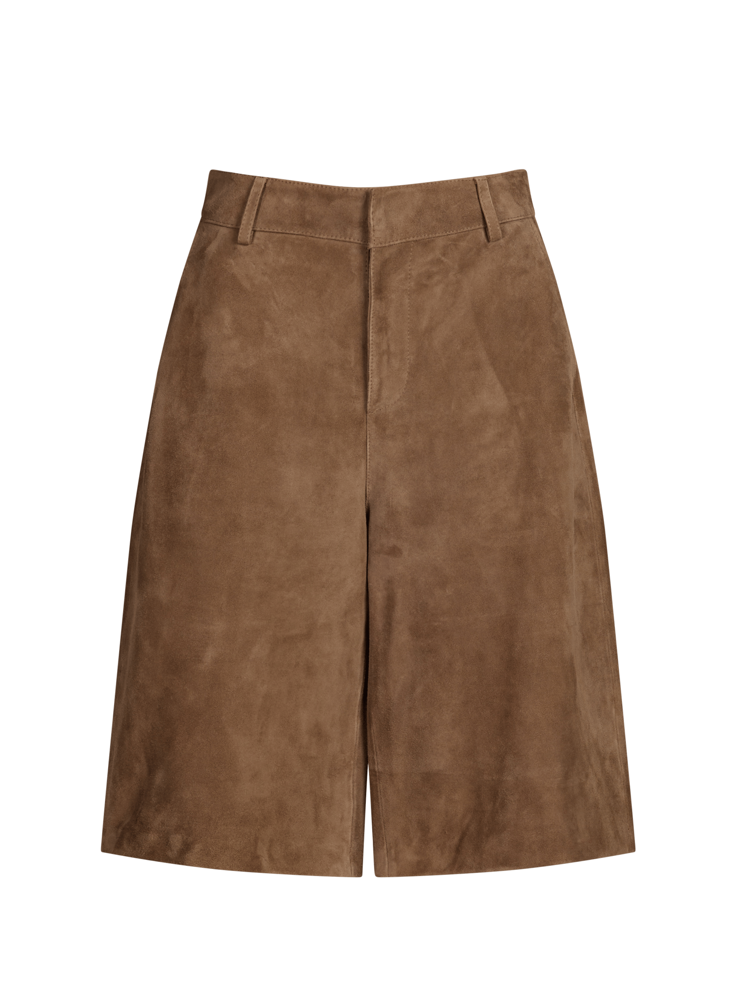 Straight leather bermuda SAISON 1865 Brown