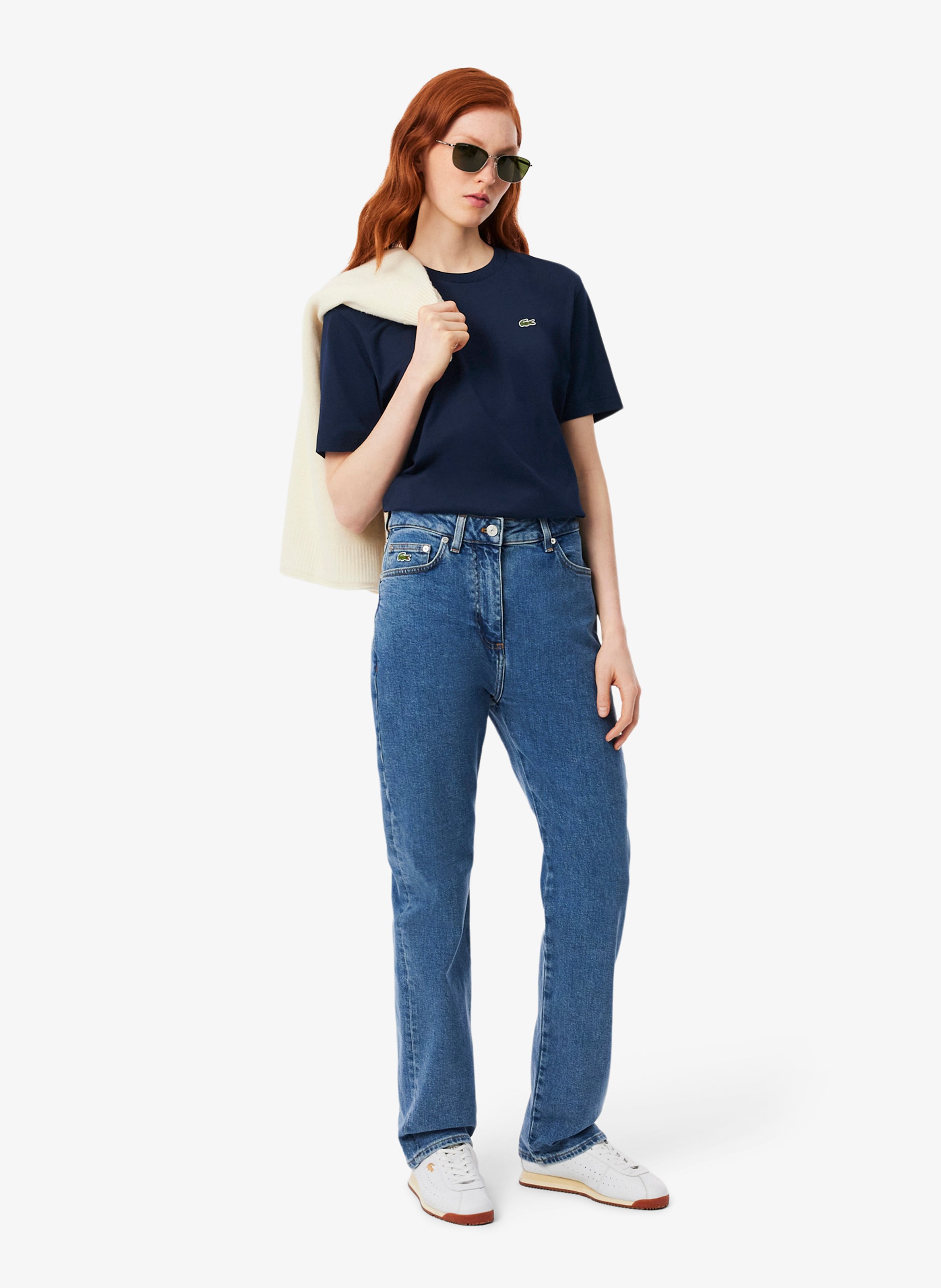 Tee-shirt manches courtes en coton LACOSTE Bleu