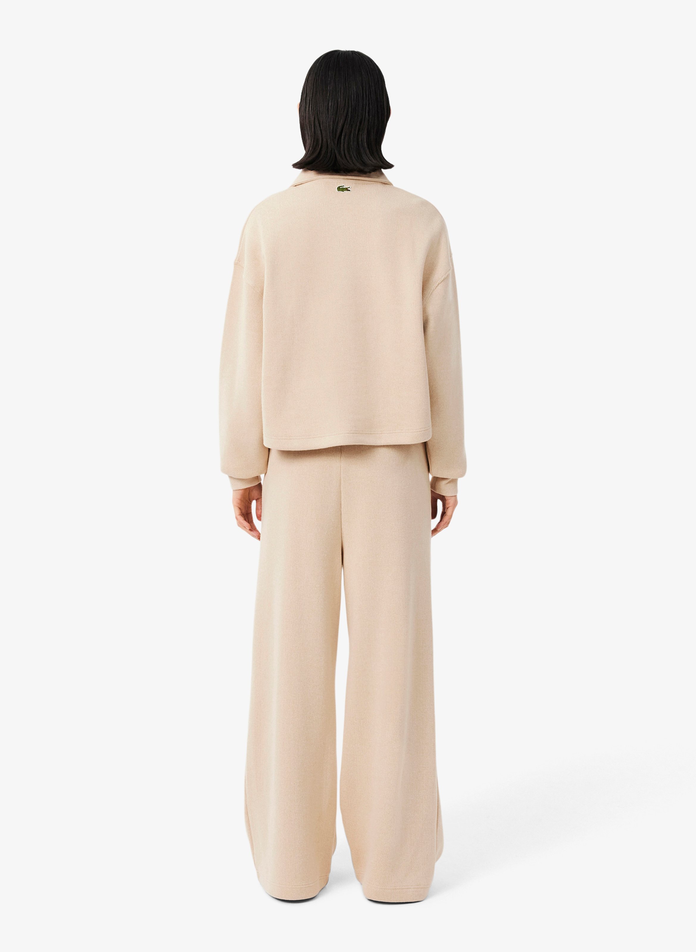Jogging droit en coton mélangé LACOSTE Beige