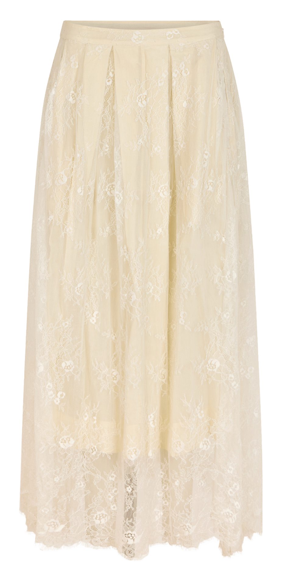 Jupe longue droite à dentelle RABENS SALONER Blanc