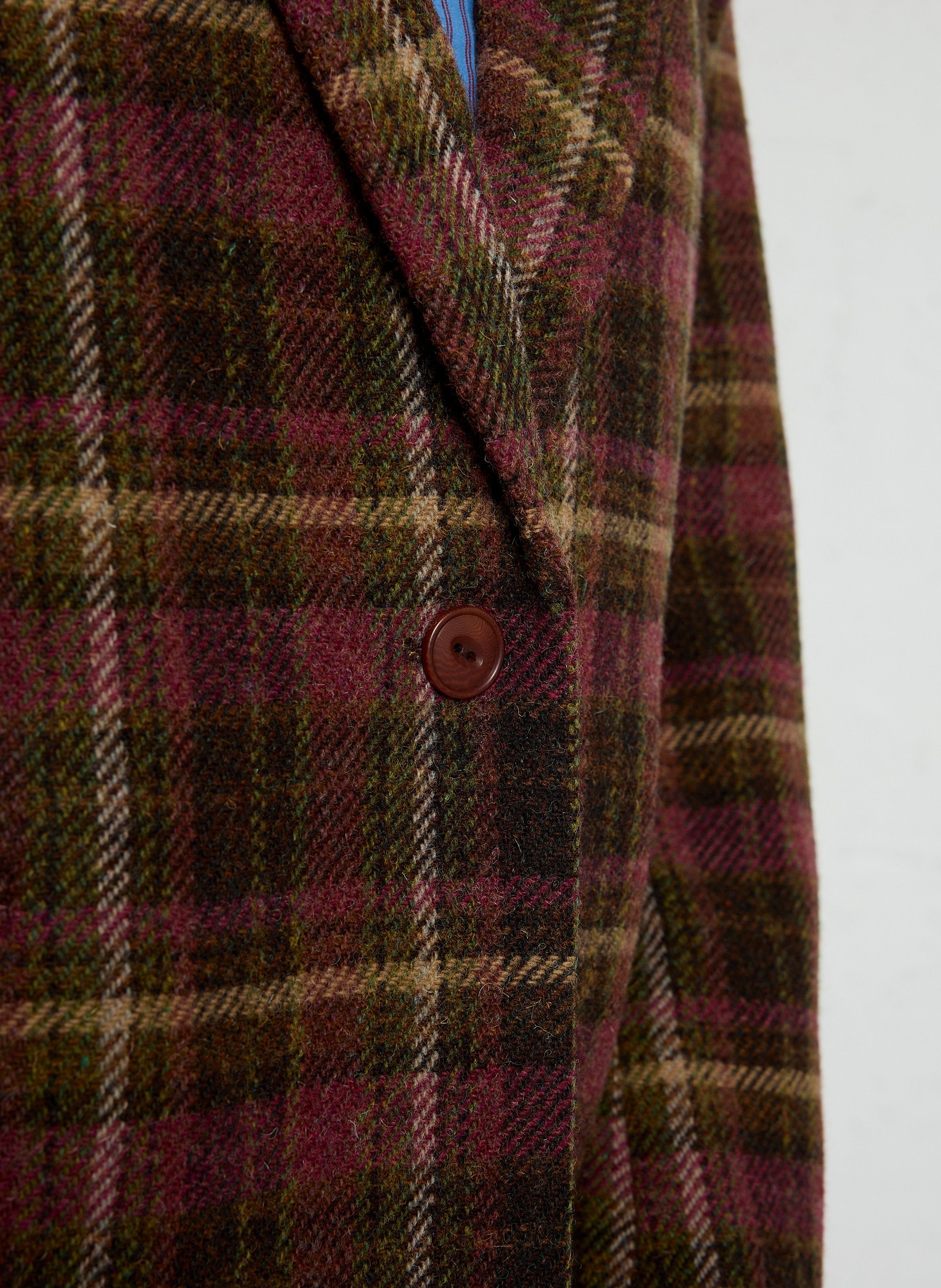 Veste ample col tailleur à carreaux en laine vierge BELLA JONES Rouge