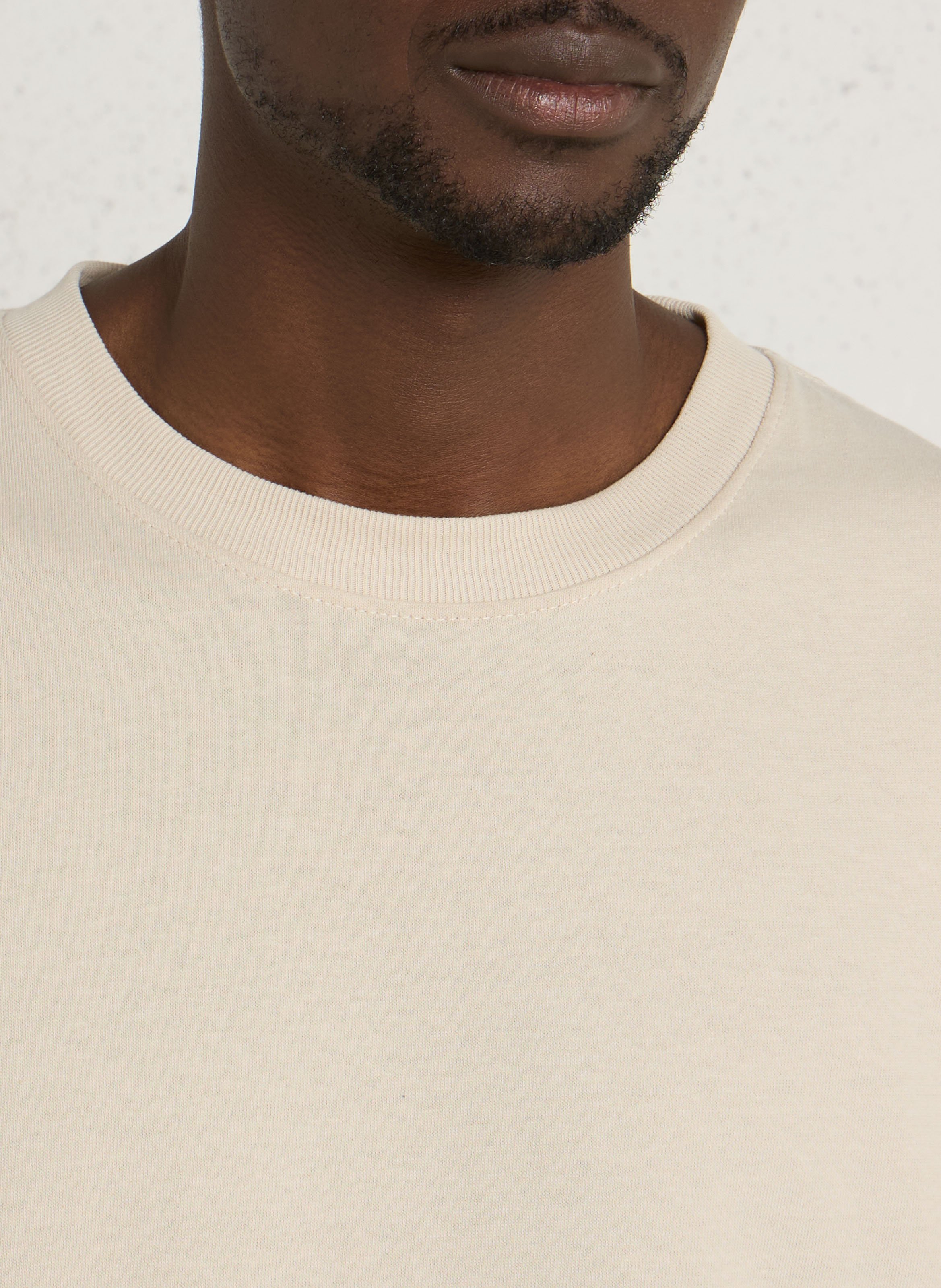Rundhals-T-Shirt aus Baumwolle SOLID Beige