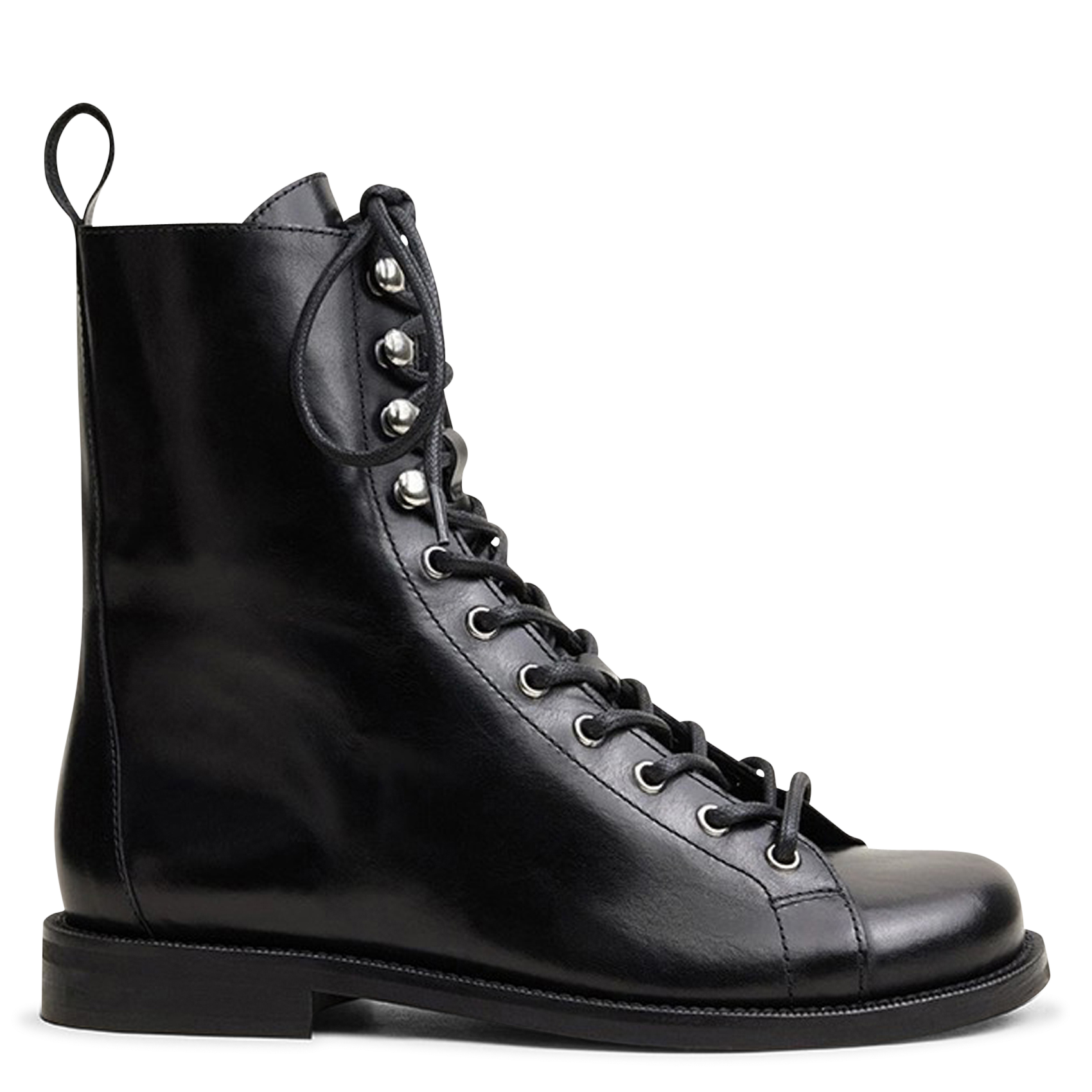Bottines unies à lacets en cuir JONAK Noir