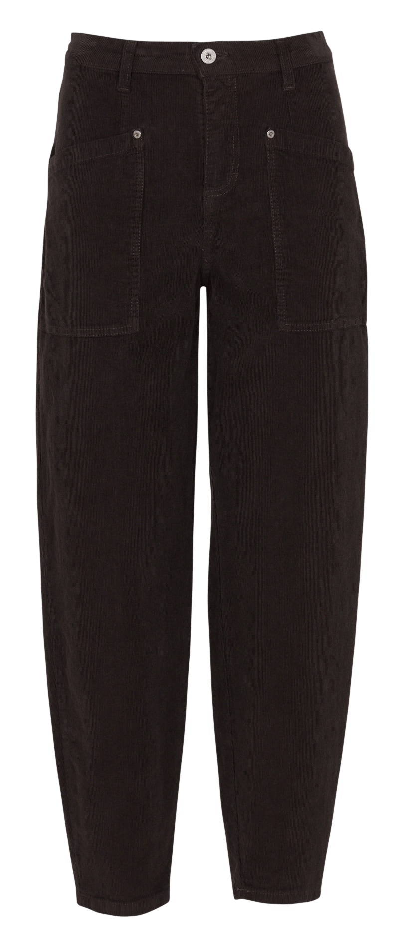 Pantalon barrel côtelé en coton mélangé PLEASE Marron