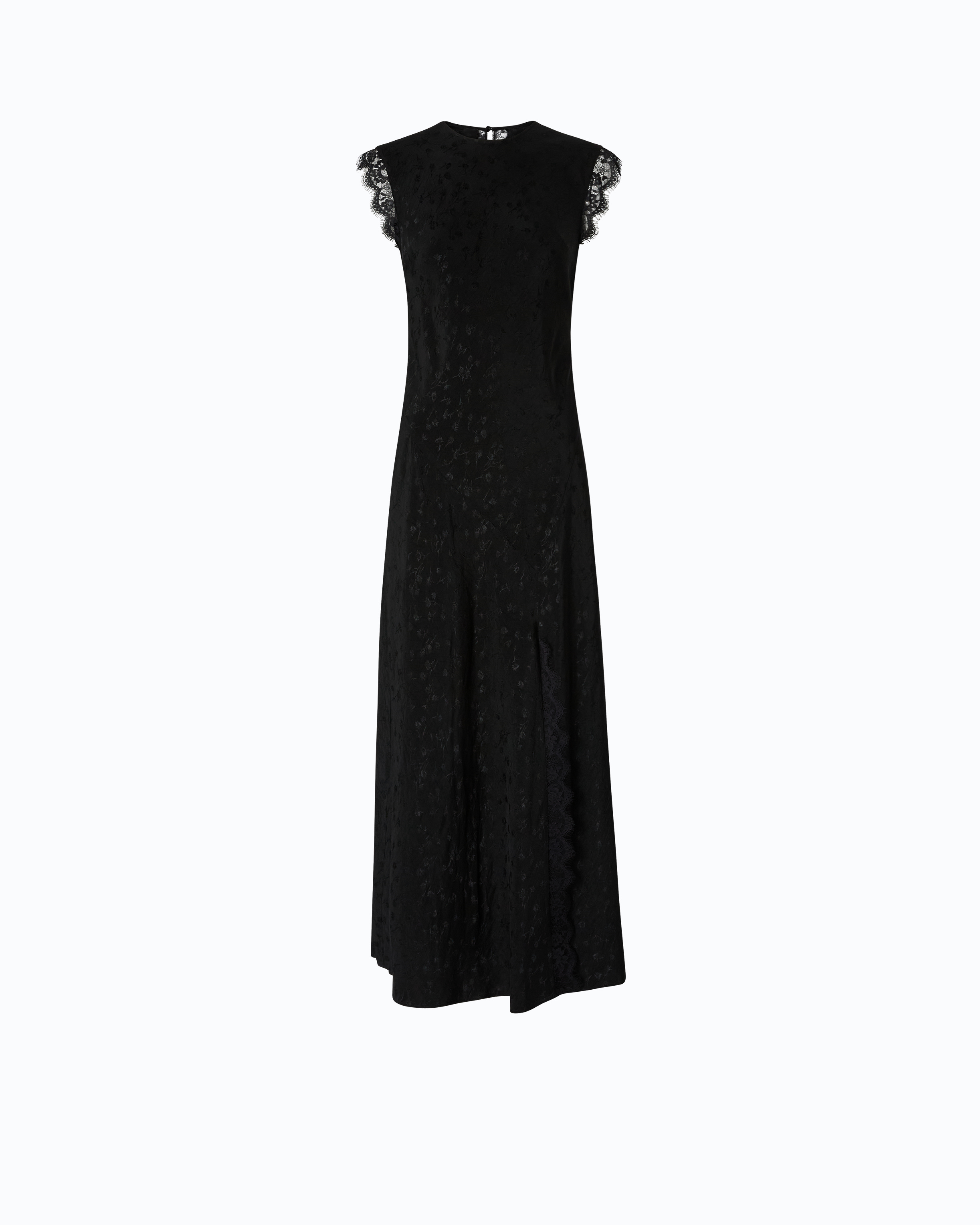 Robe longue fendue avec empiècements en dentelle PINKO Noir