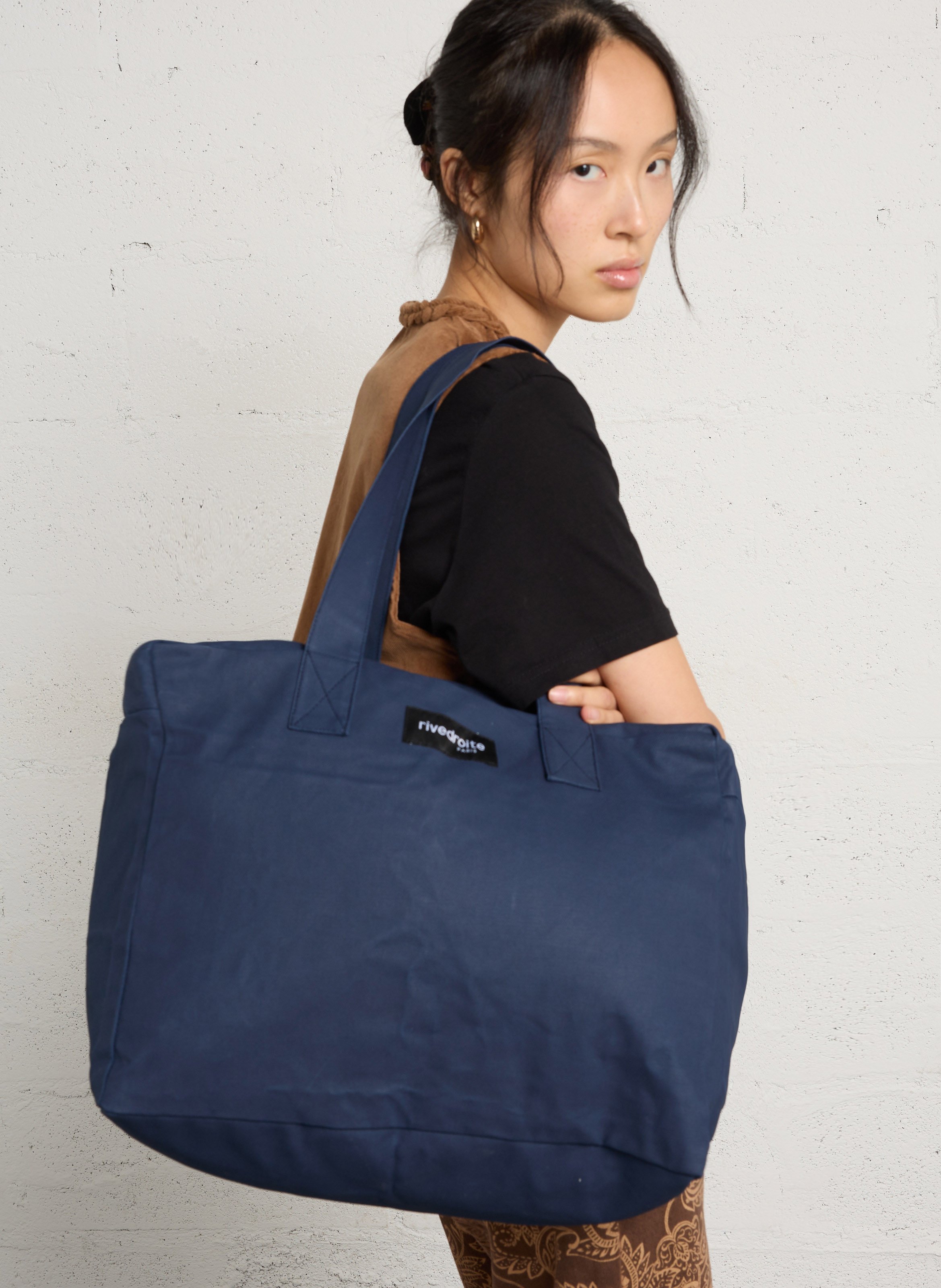 Weekender-Tasche aus recycelter Baumwolle RIVEDROITE PARIS Blau
