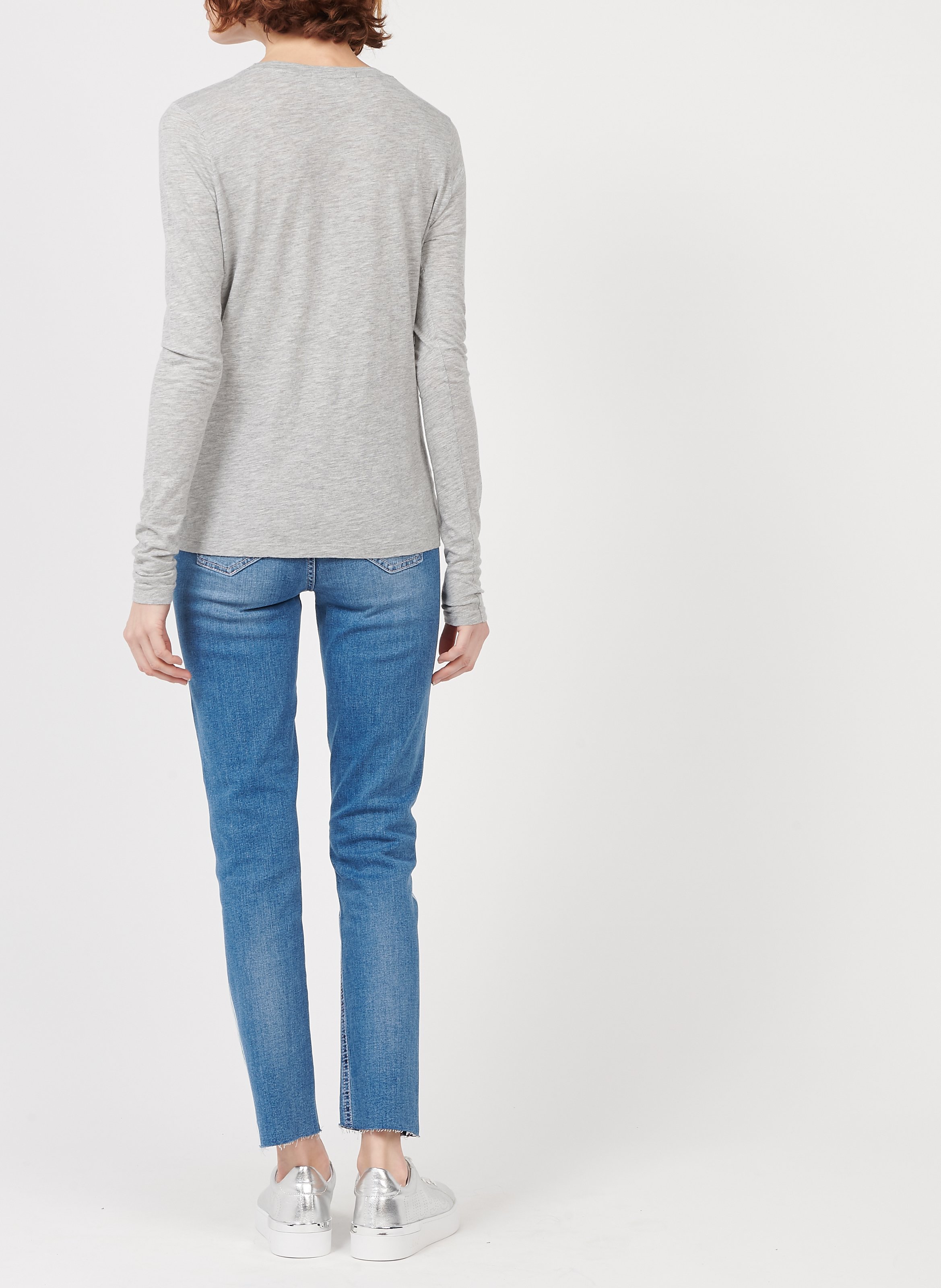 Katoenen T-shirt met ronde hals AMERICAN VINTAGE Grijs