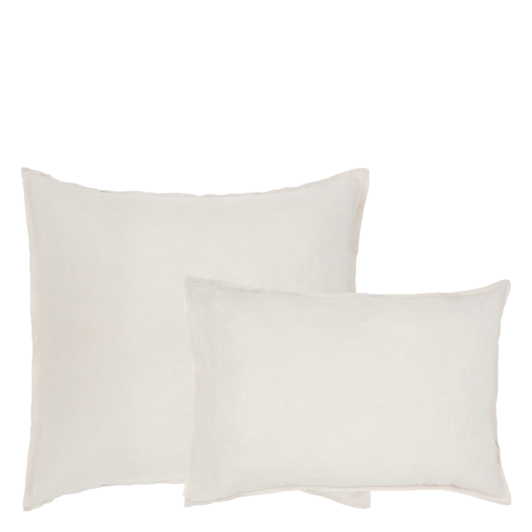 Kussensloop van stonewashed linnen  Beige