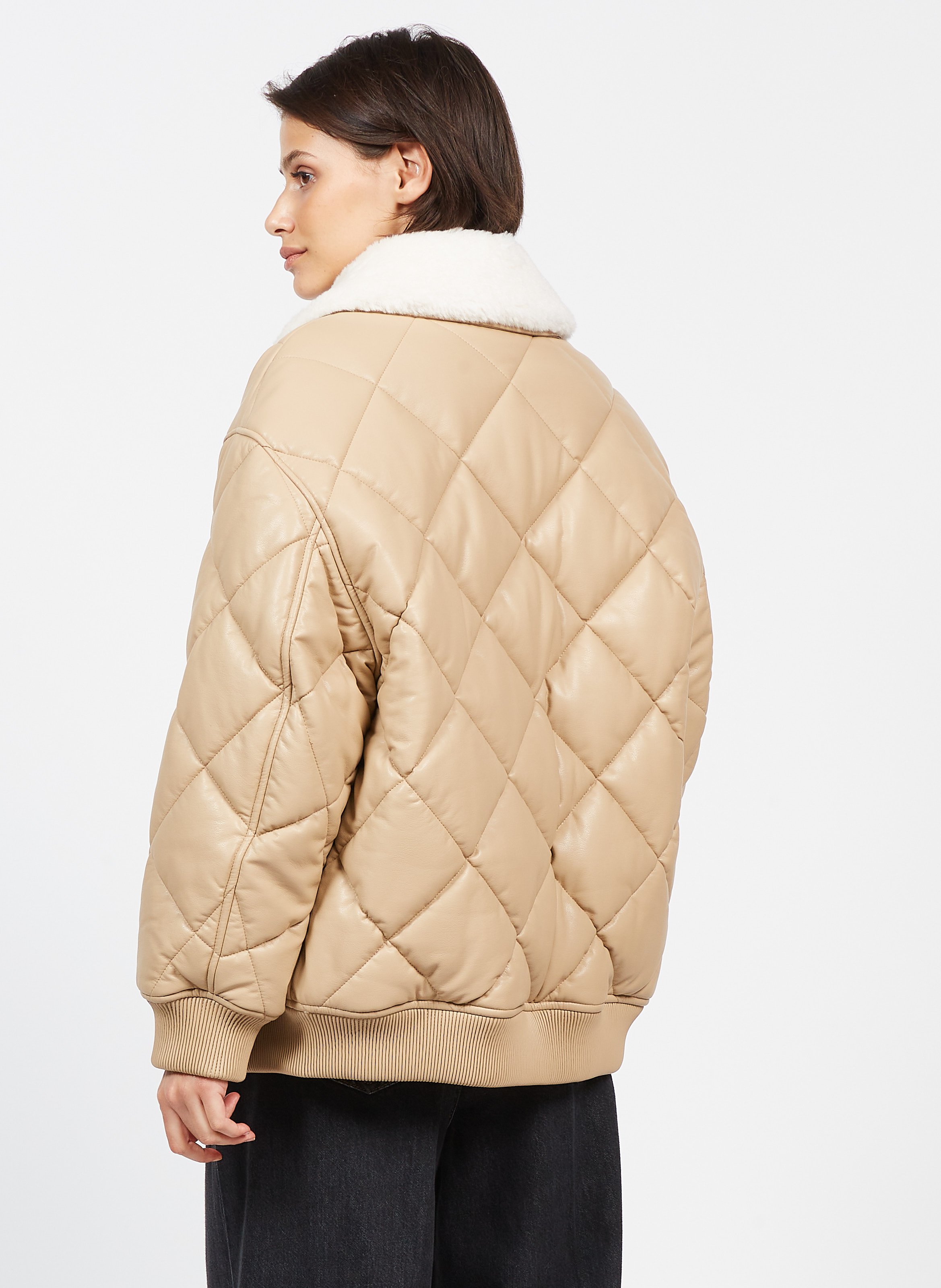 Quilted Jacket Beige Stand Studio Women Place des Tendances
