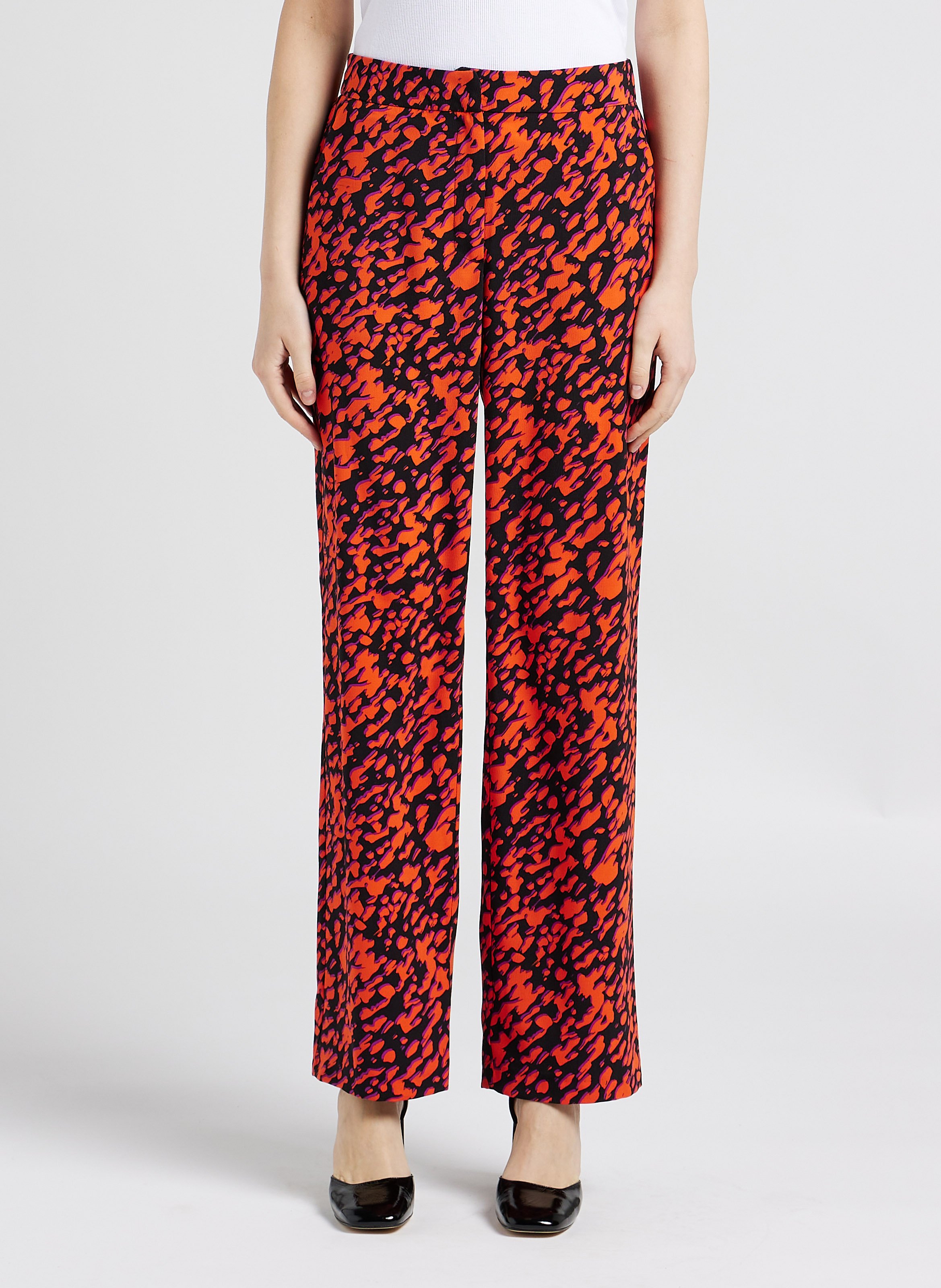 Printed wide-leg pants VILA Black