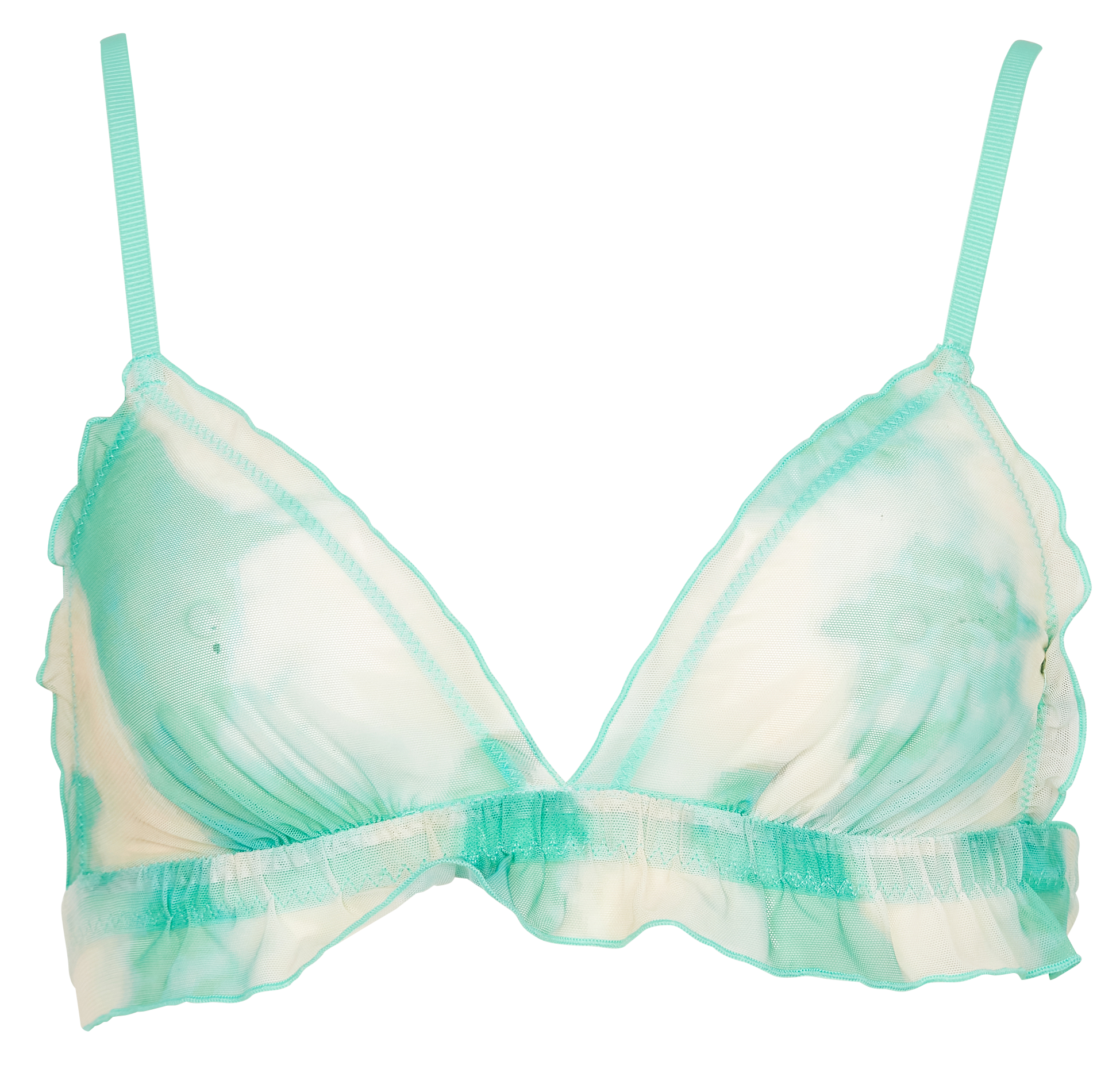 Printed scalloped triangle bra LOVE STORIES Green