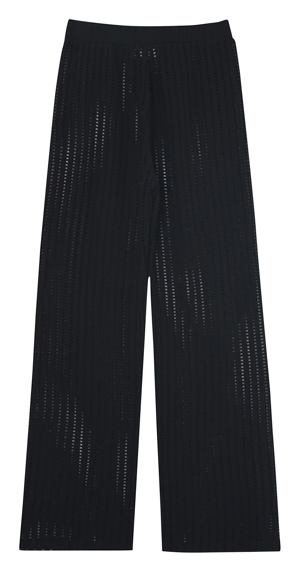 Flared cut openwork stretch cotton trousers GRACE ET MILA Black