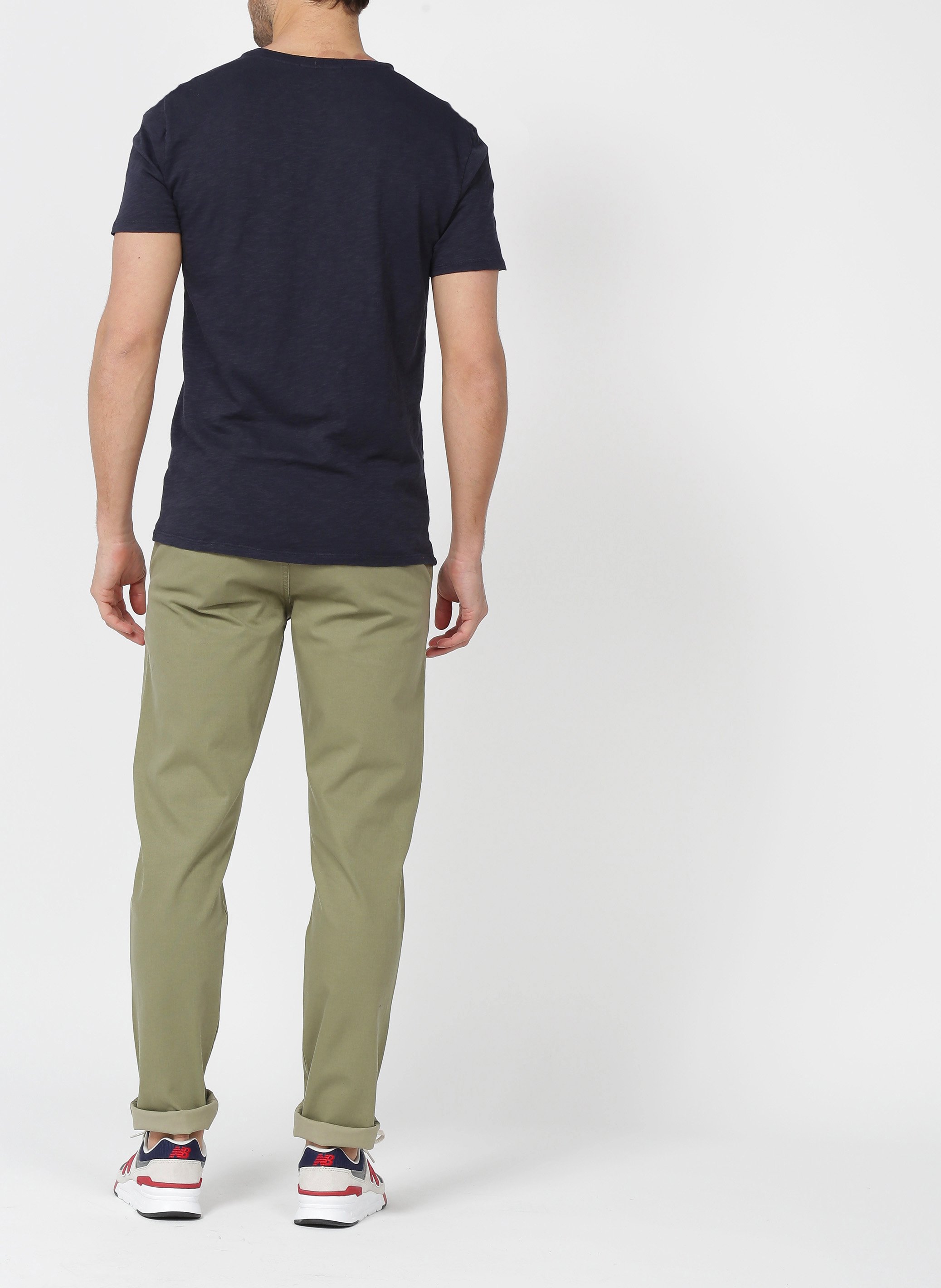 Tee-shirt regular-fit à col rond en coton AMERICAN VINTAGE Bleu