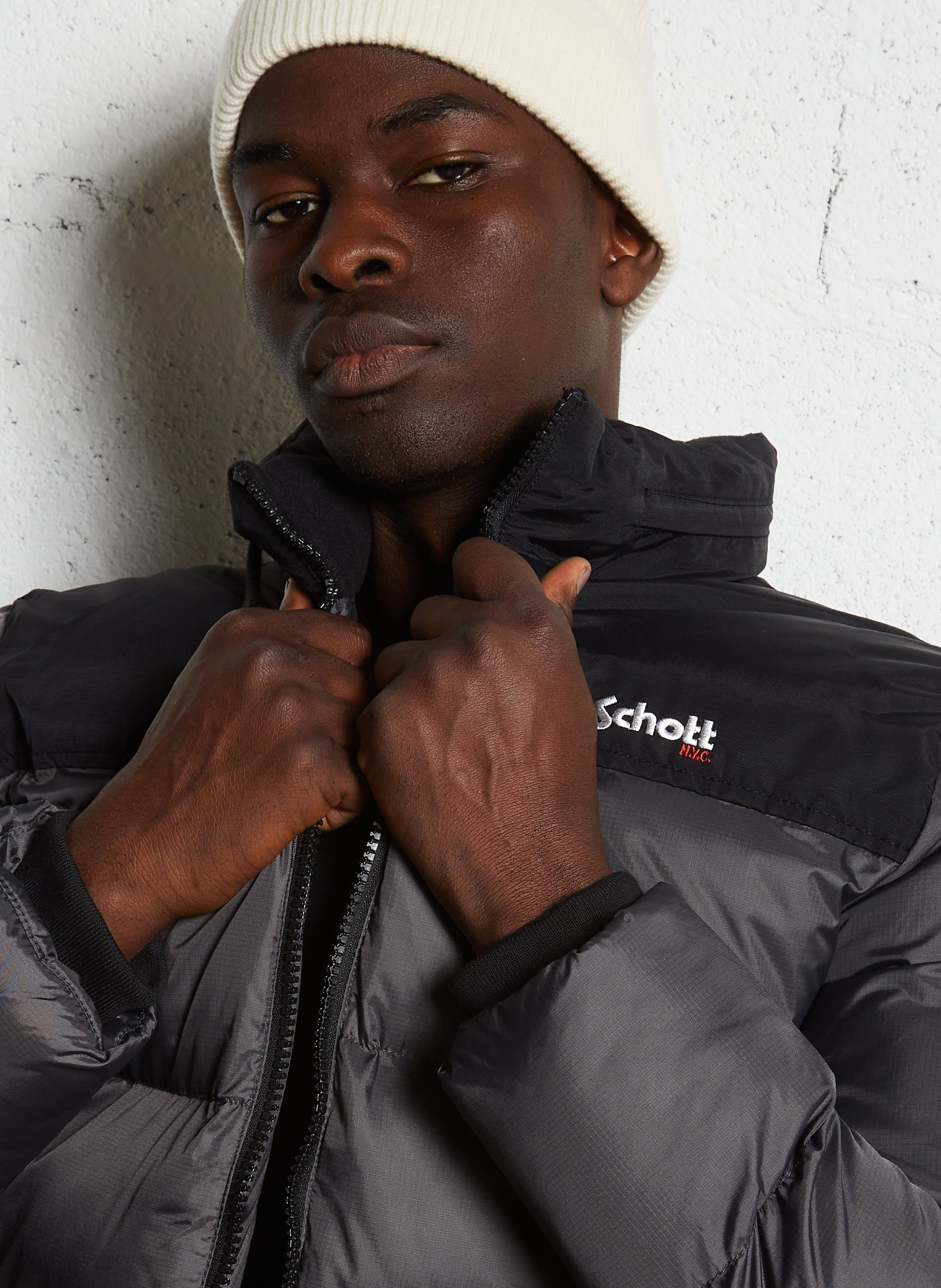 High-neck padded jacket SCHOTT Black