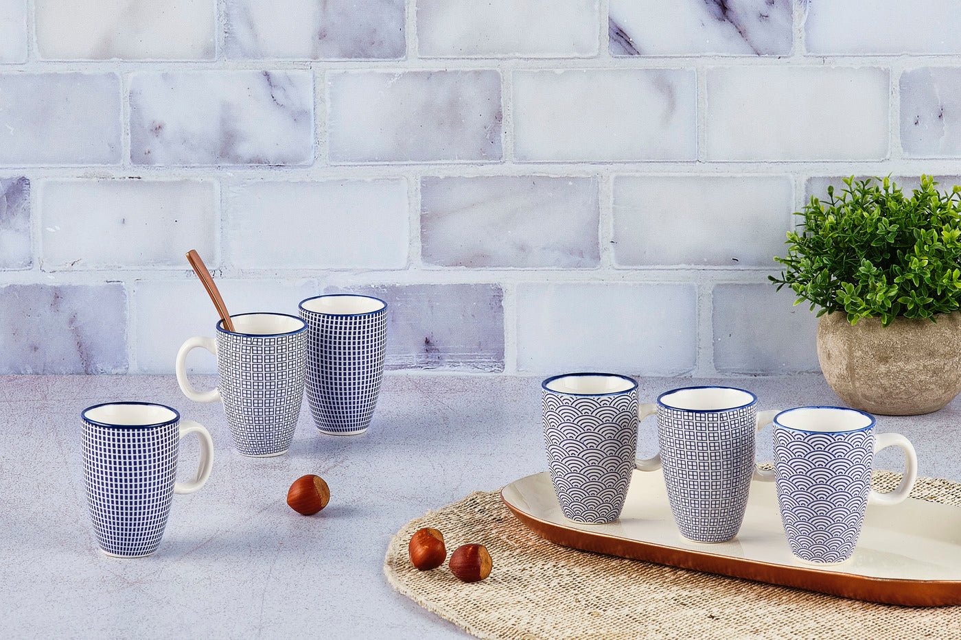 PATTERN - 6-piece cup set BJORN Blue