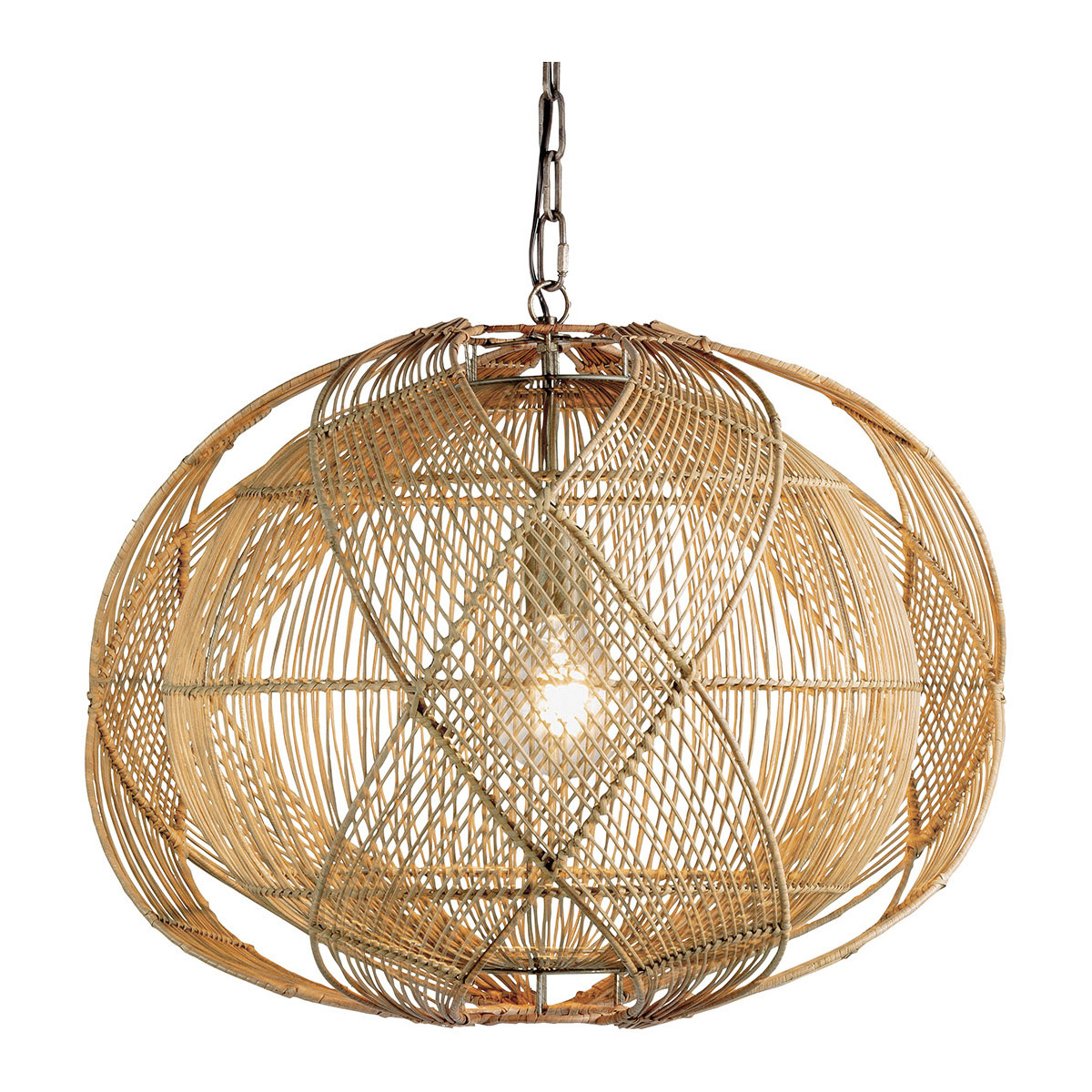 Nakisha rattan suspension - ø 65 x 48 cm BLANC D'IVOIRE Beige