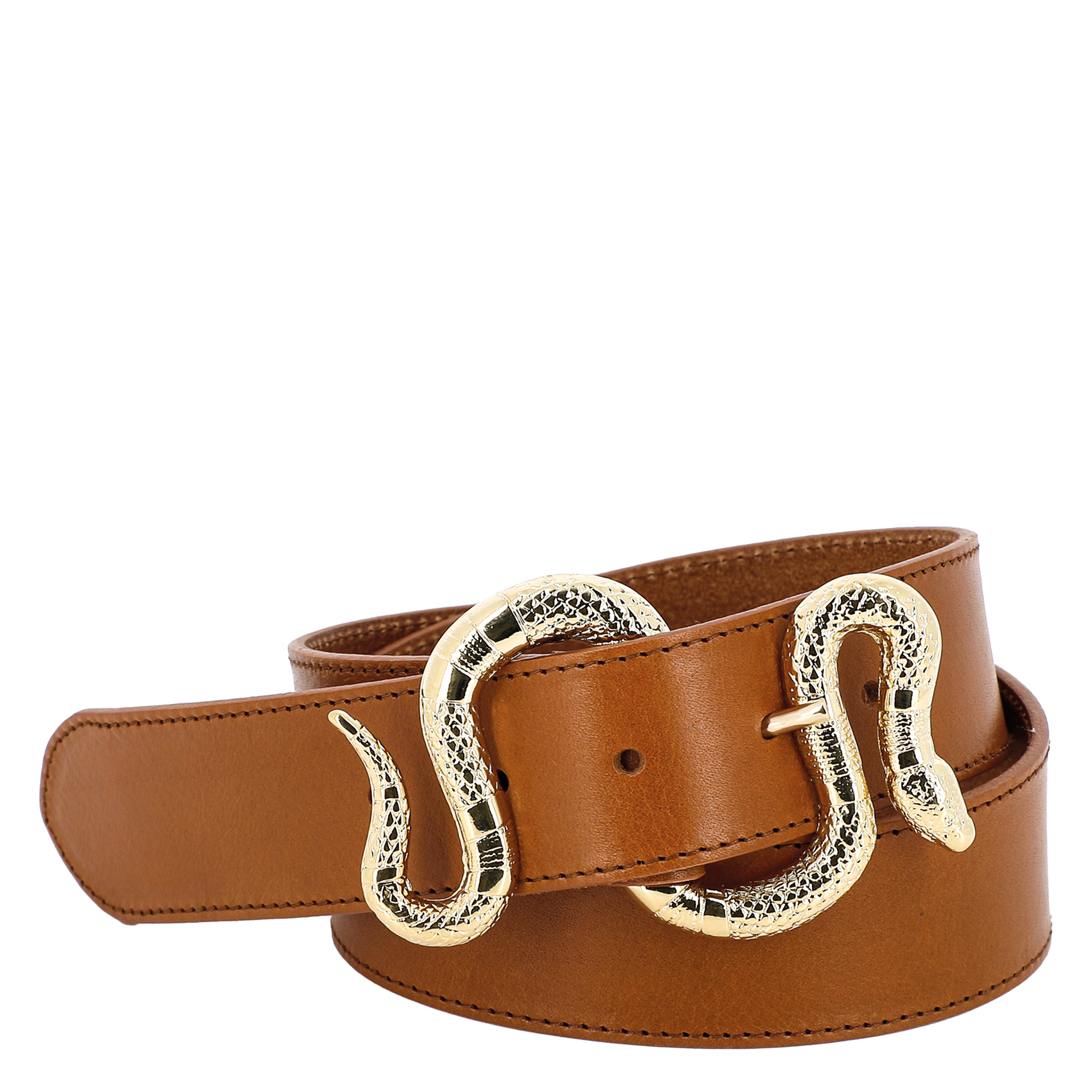 Ceinture en cuir HERBERT FRERE SOEUR Marron