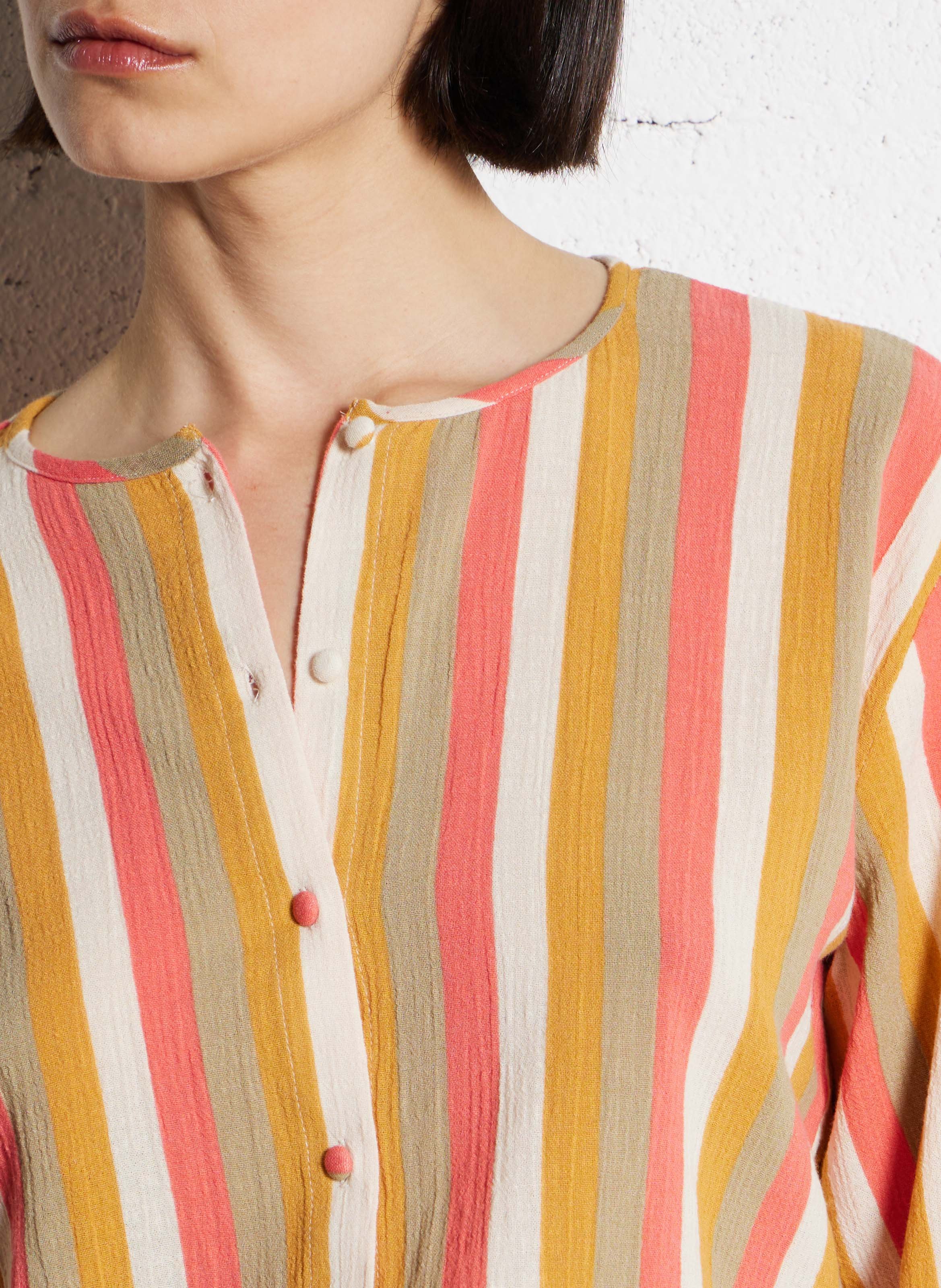 Gerade geschnittenes Hemd aus Bio-Baumwolle mit Streifen VILA Braun