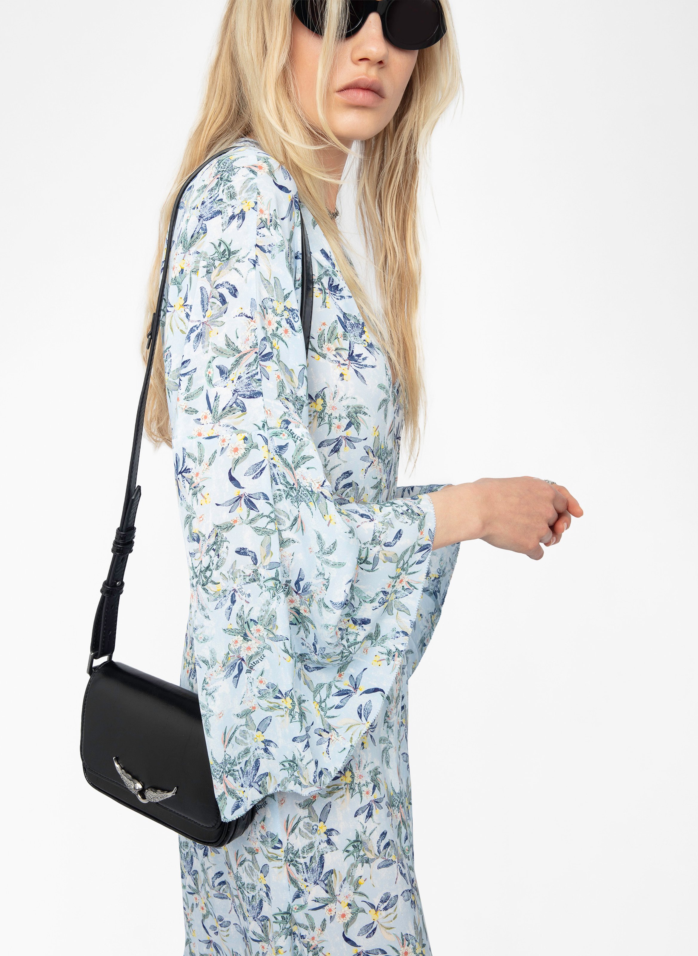 Robe longue col v à imprimé floral ZADIG&VOLTAIRE Bleu