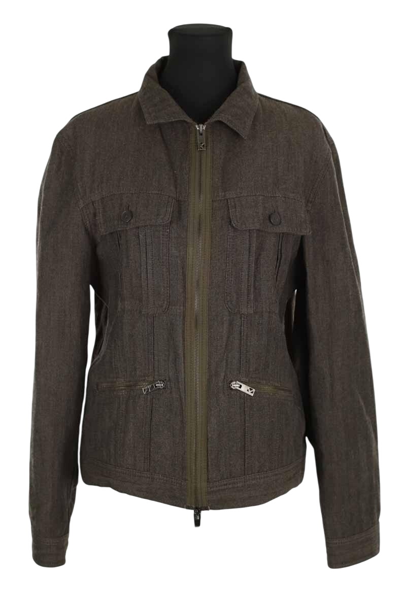 Dual material cardigan KENZO - SECONDE MAIN Brown