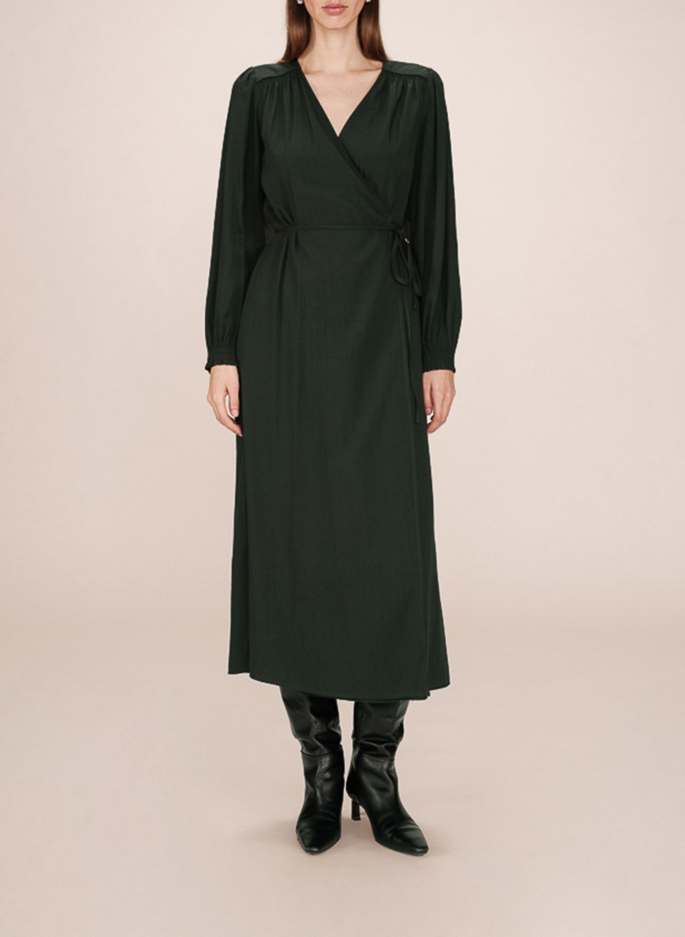 Flowy wrap maxi dress GRACE ET MILA Green