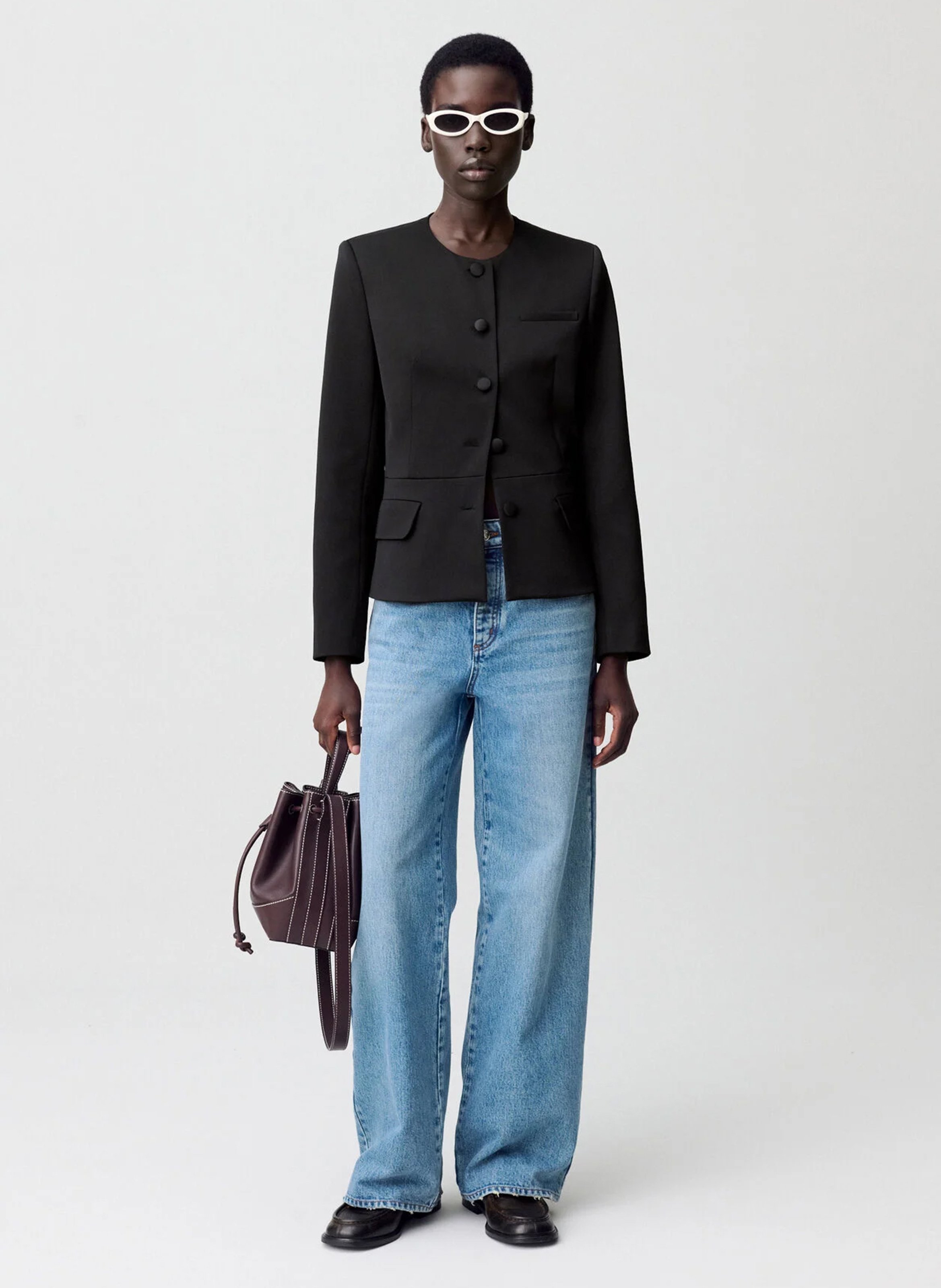 Veste tailleur col rond CLAUDIE PIERLOT Noir