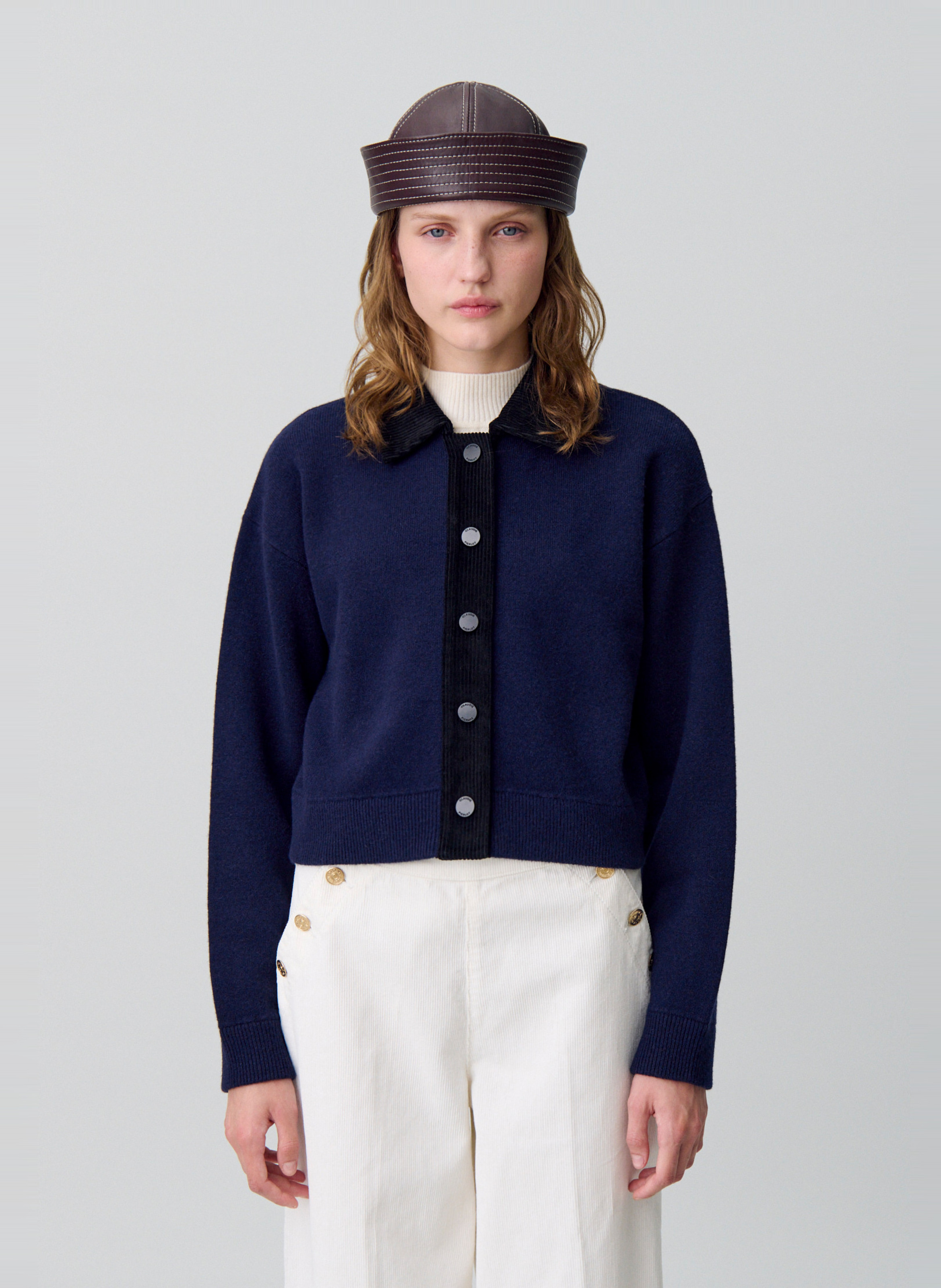 Cardigan court boutonné en laine CLAUDIE PIERLOT Multicolore