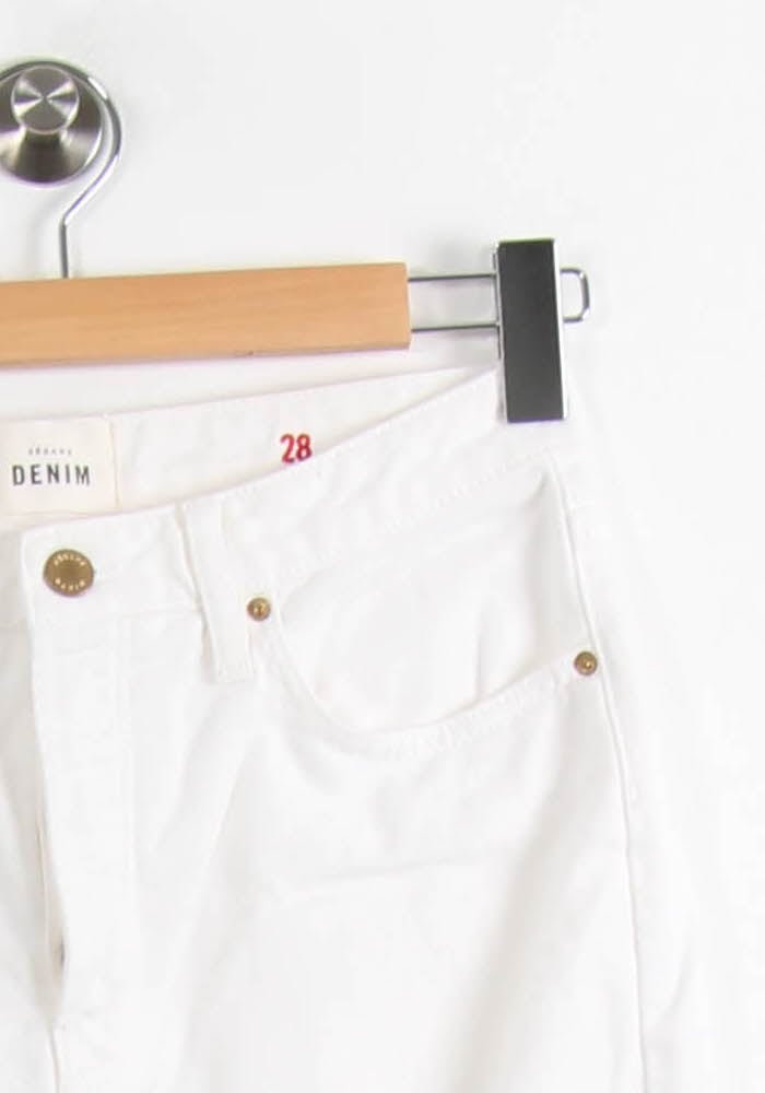 Cropped slim jeans with studs SEZANE - Seconde main White
