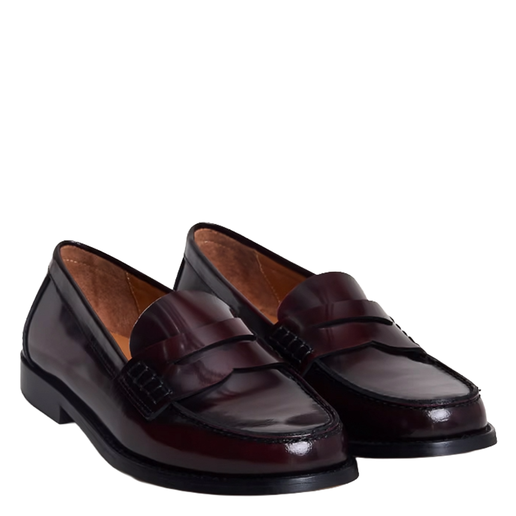 Glazed leather loafers JONAK Red