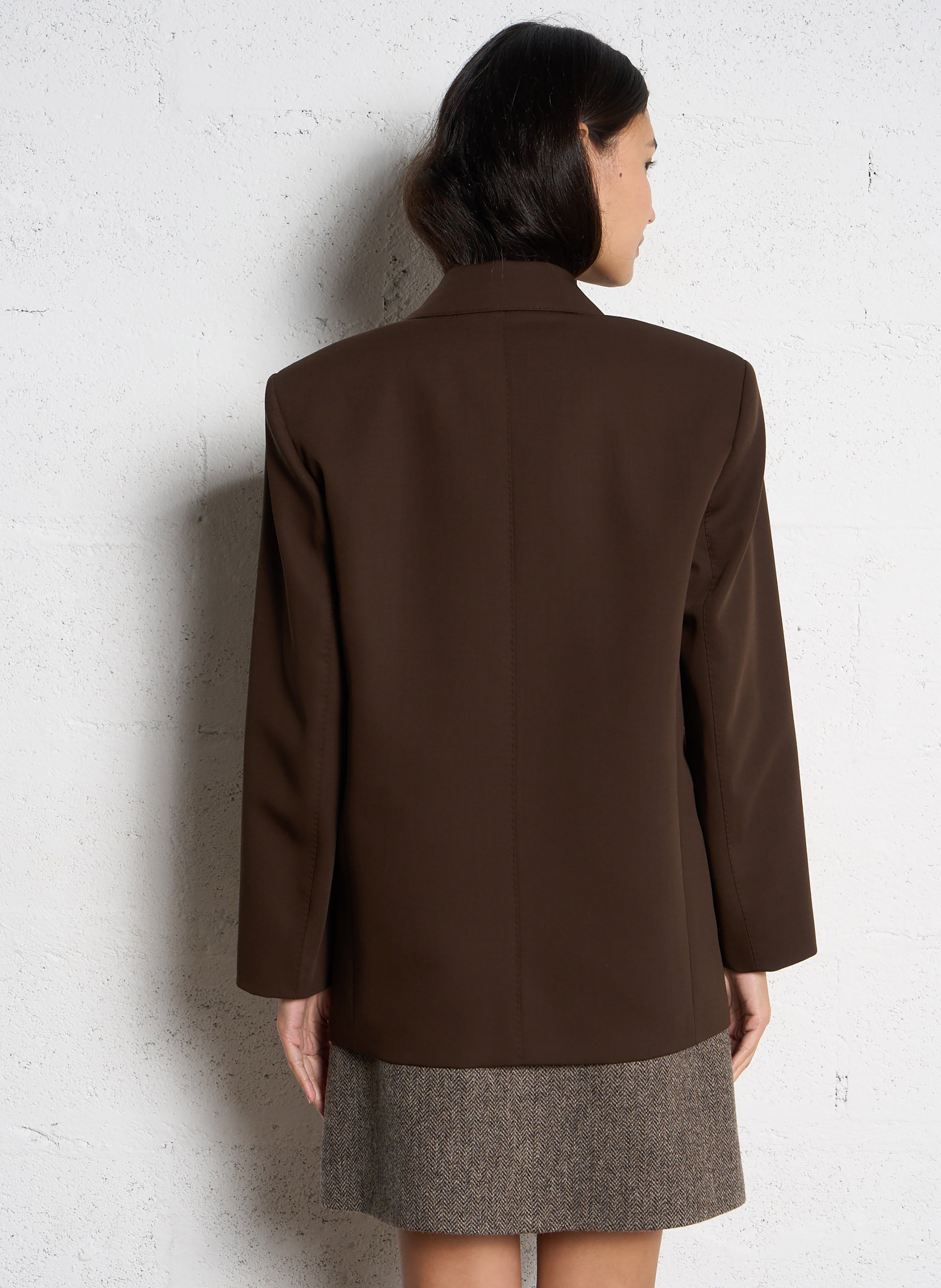 Crepe jacket with tailored collar MAX MARA WEEK END Brown