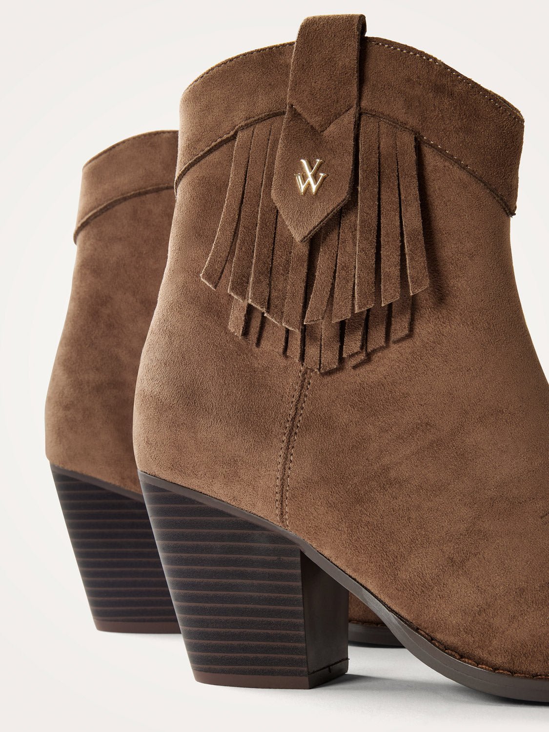 Fringed cowboy ankle boots VANESSA WU Brown