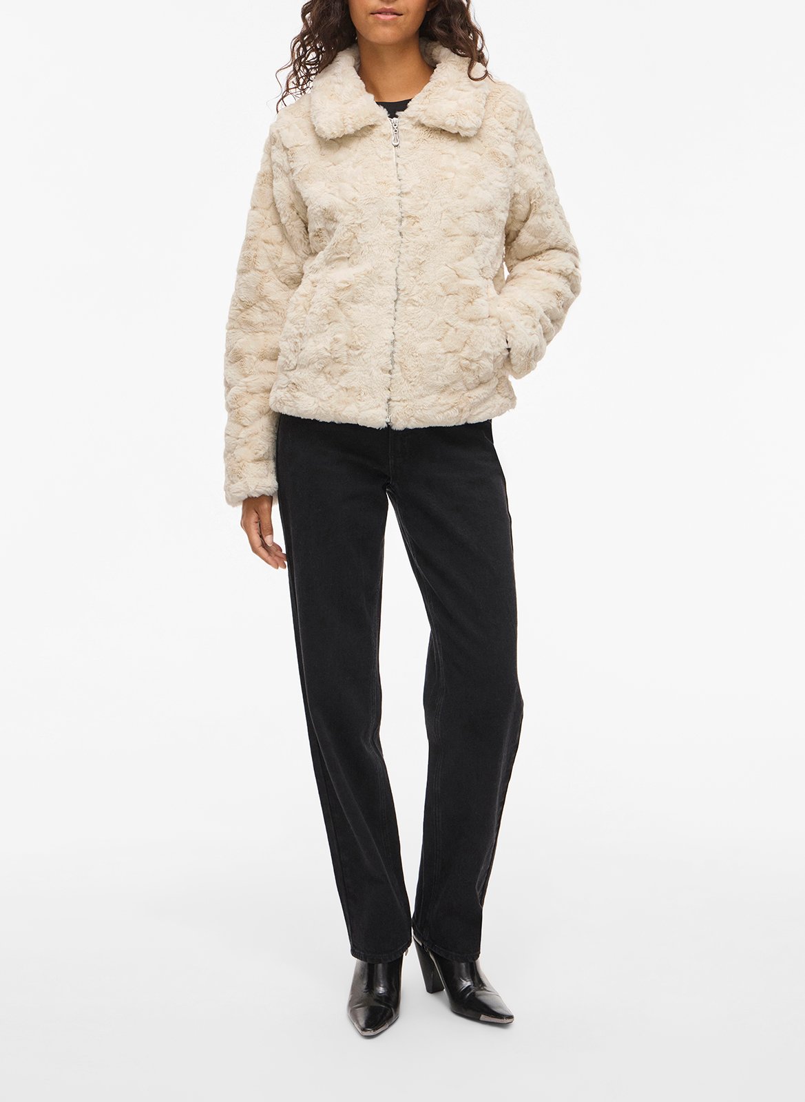 Veste droite col classique VILA Beige