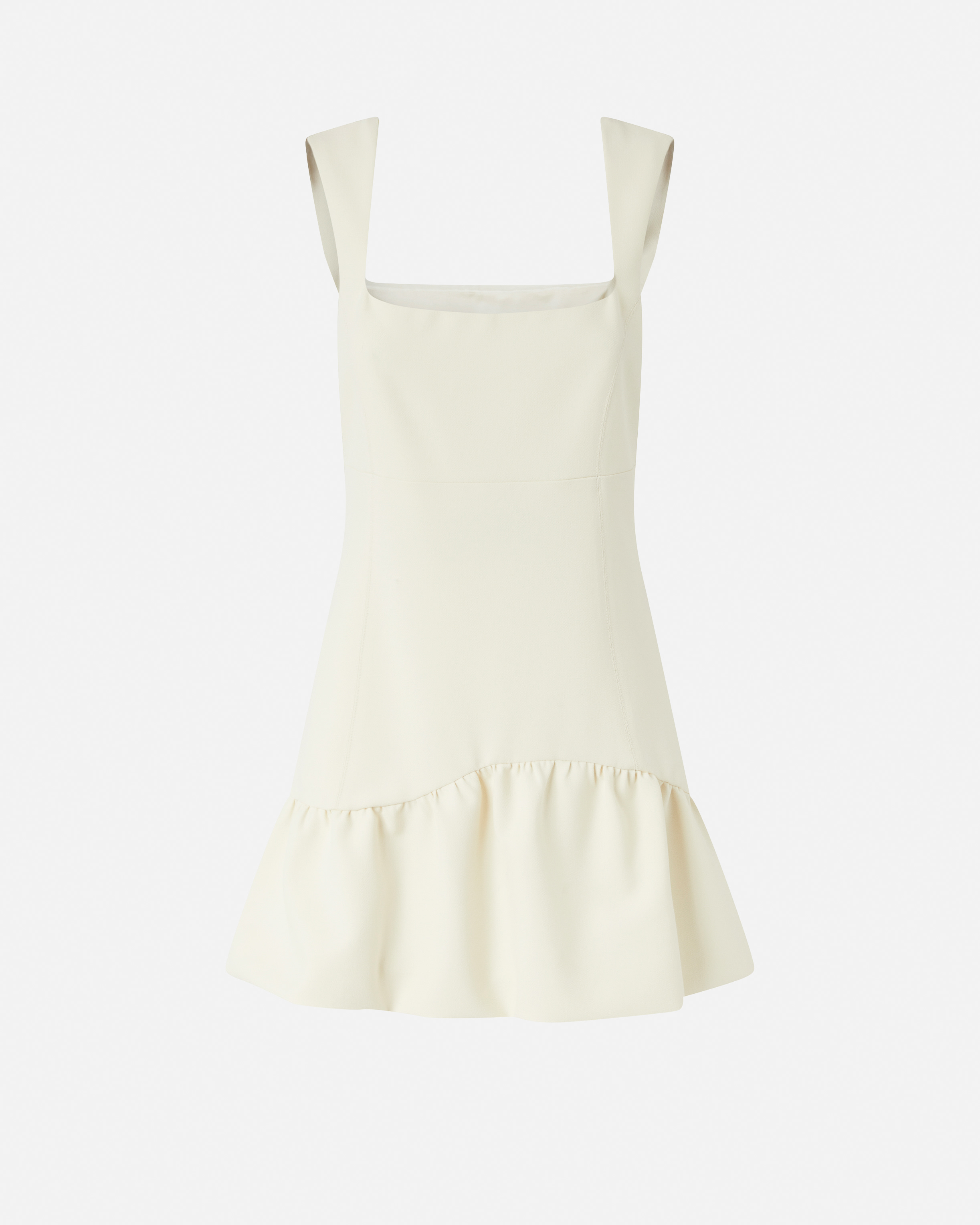 Sleeveless flared short dress White