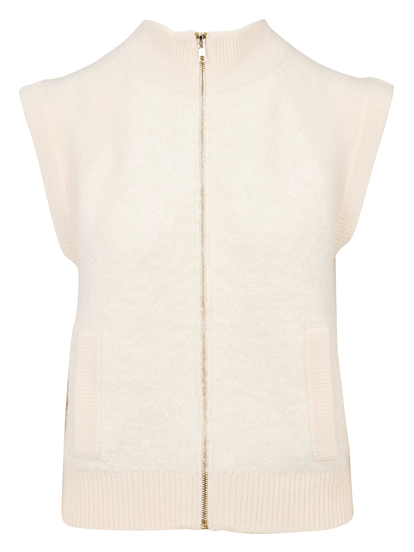 Gilet droit en maille MAISON 123 Beige