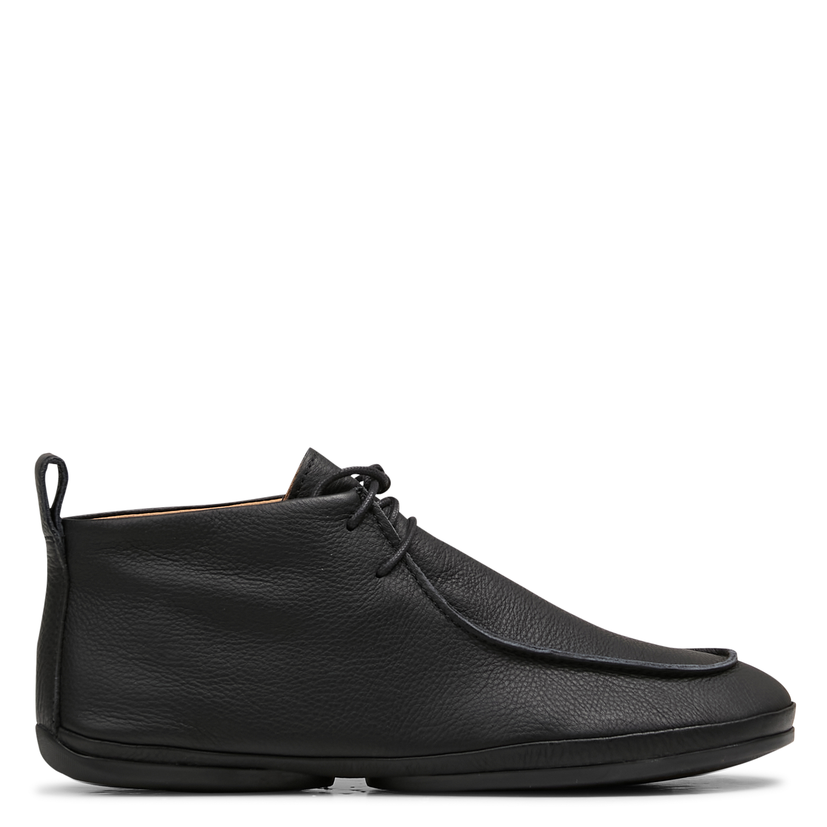 Bottines plates unies en cuir CAMPER Noir