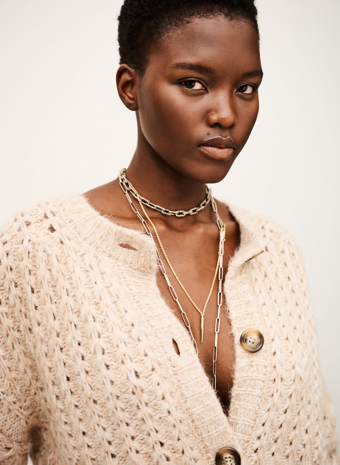 Ronde hals vest in gemengde linnen BA&SH Beige