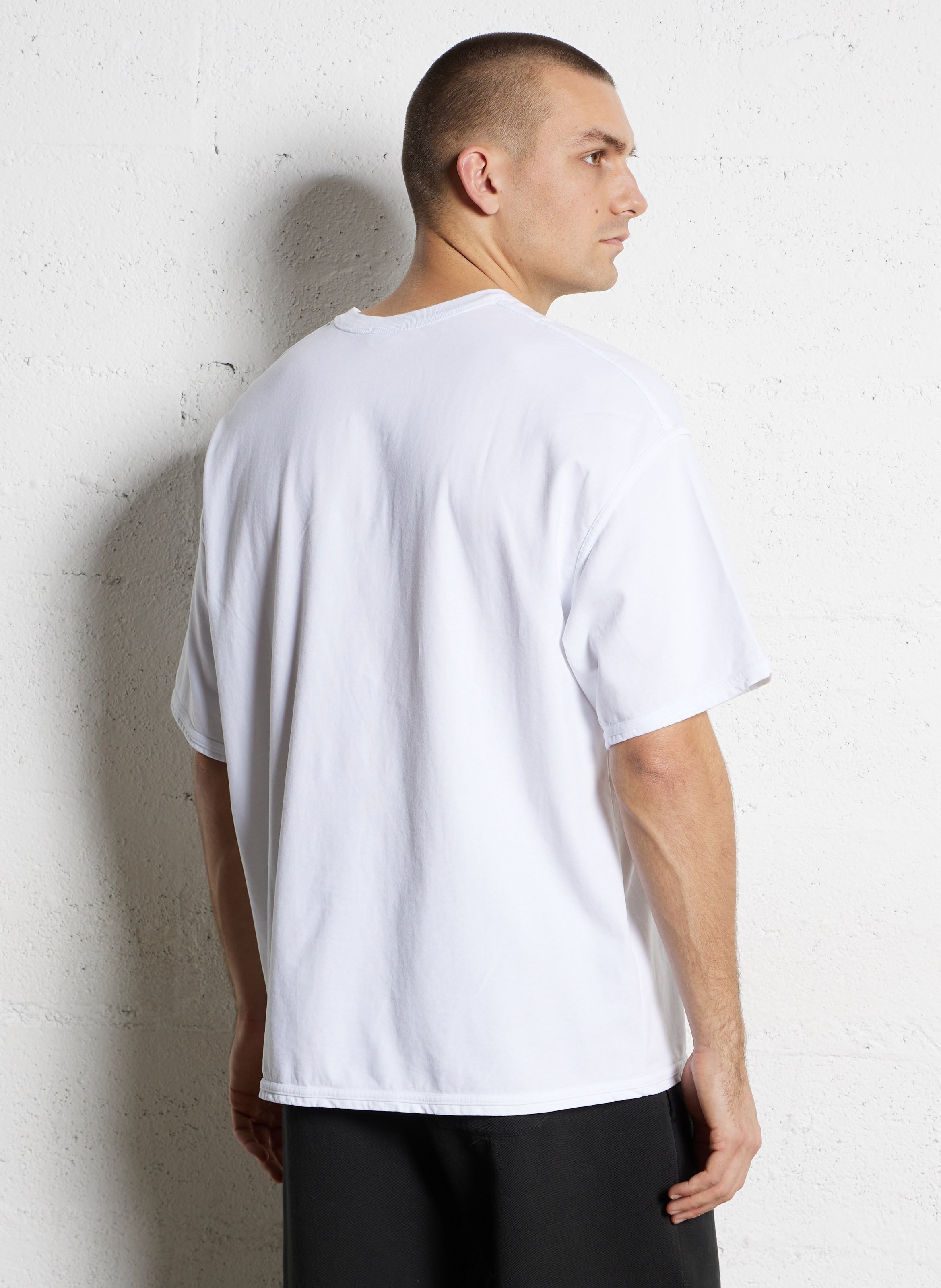 Tee-shirt droit col rond uni AMERICAN VINTAGE Blanc