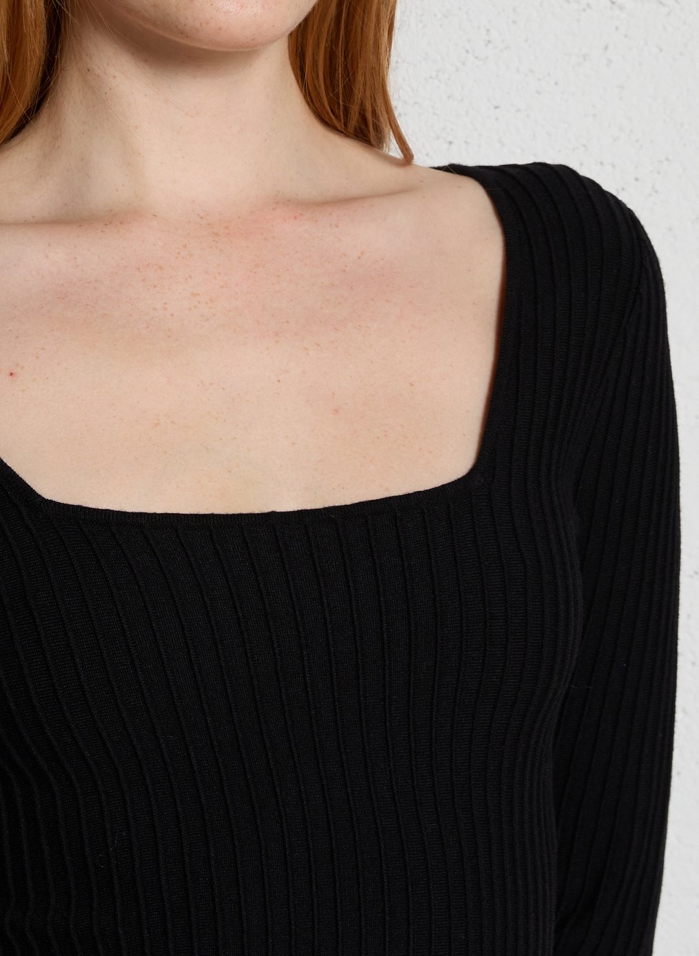 Short square-neck dress PETITE MENDIGOTE Black