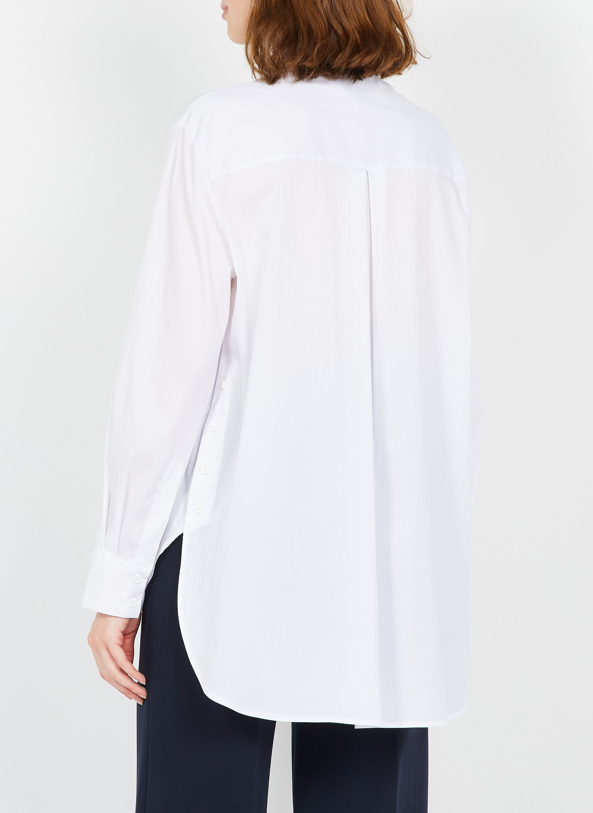 Cotton-blend shirt with classic collar IMPERIAL White