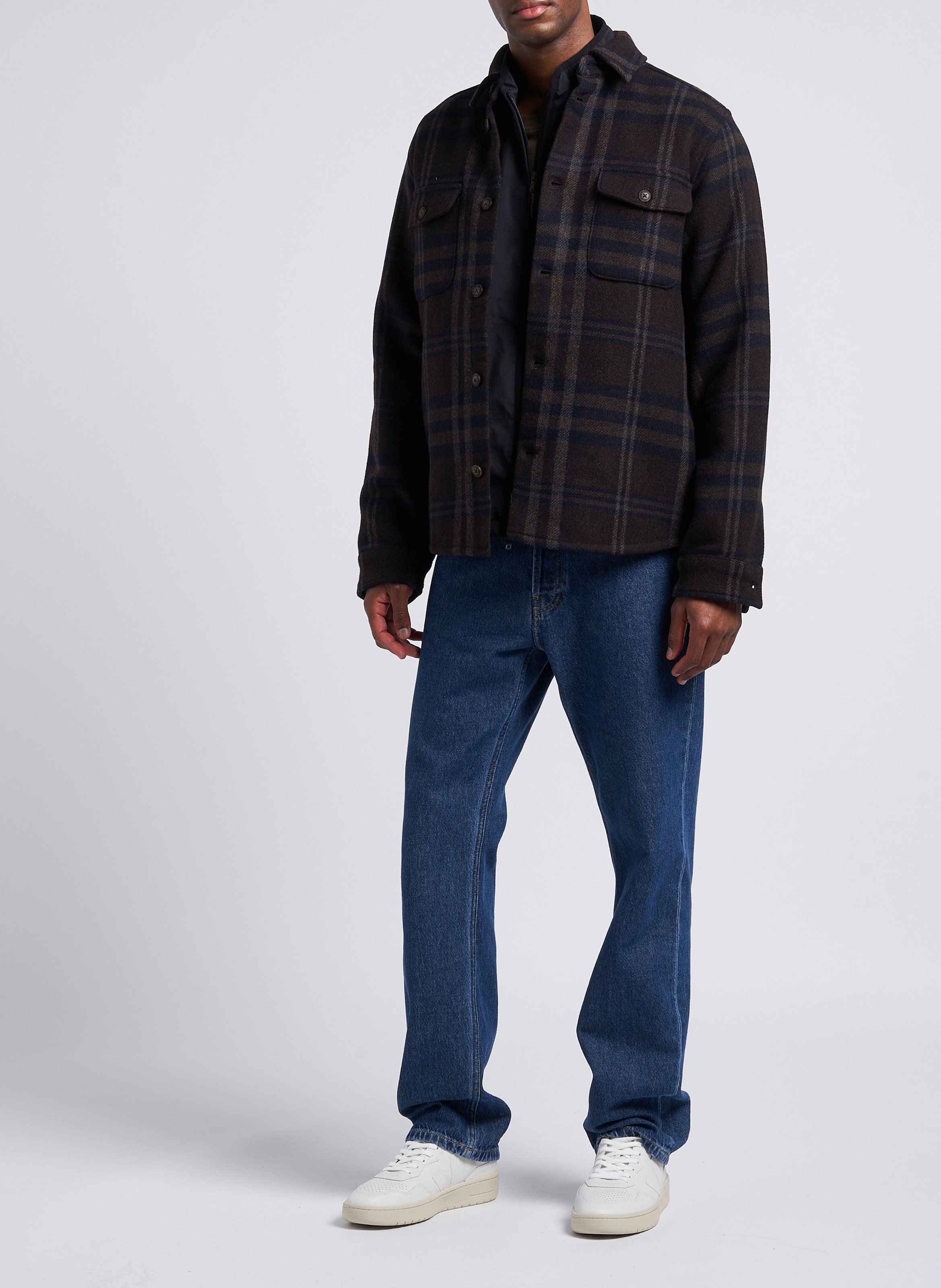 Surchemise col classique en laine mélangée LES DEUX Marron