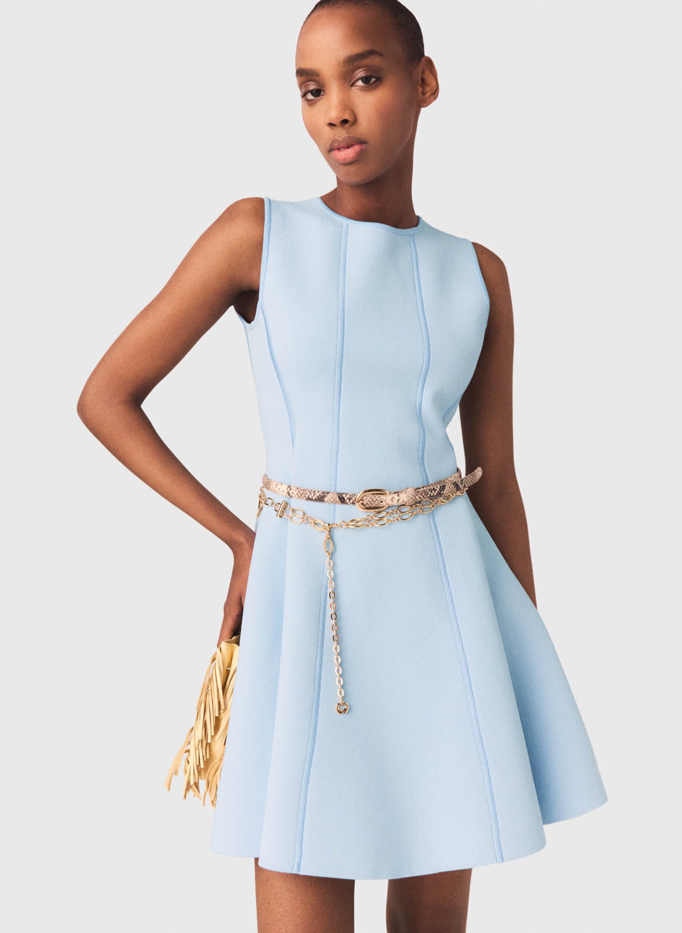 Korte jurk met ronde hals MAJE Blauw