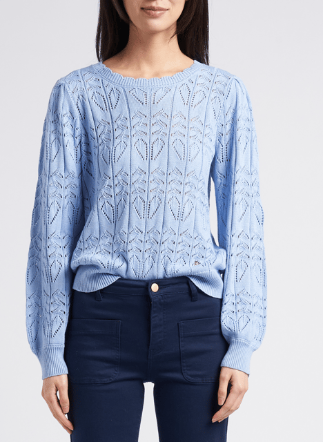 Pullover aus Baumwoll-Mix mit U-Boot-Ausschnitt LA PETITE ETOILE Blau
