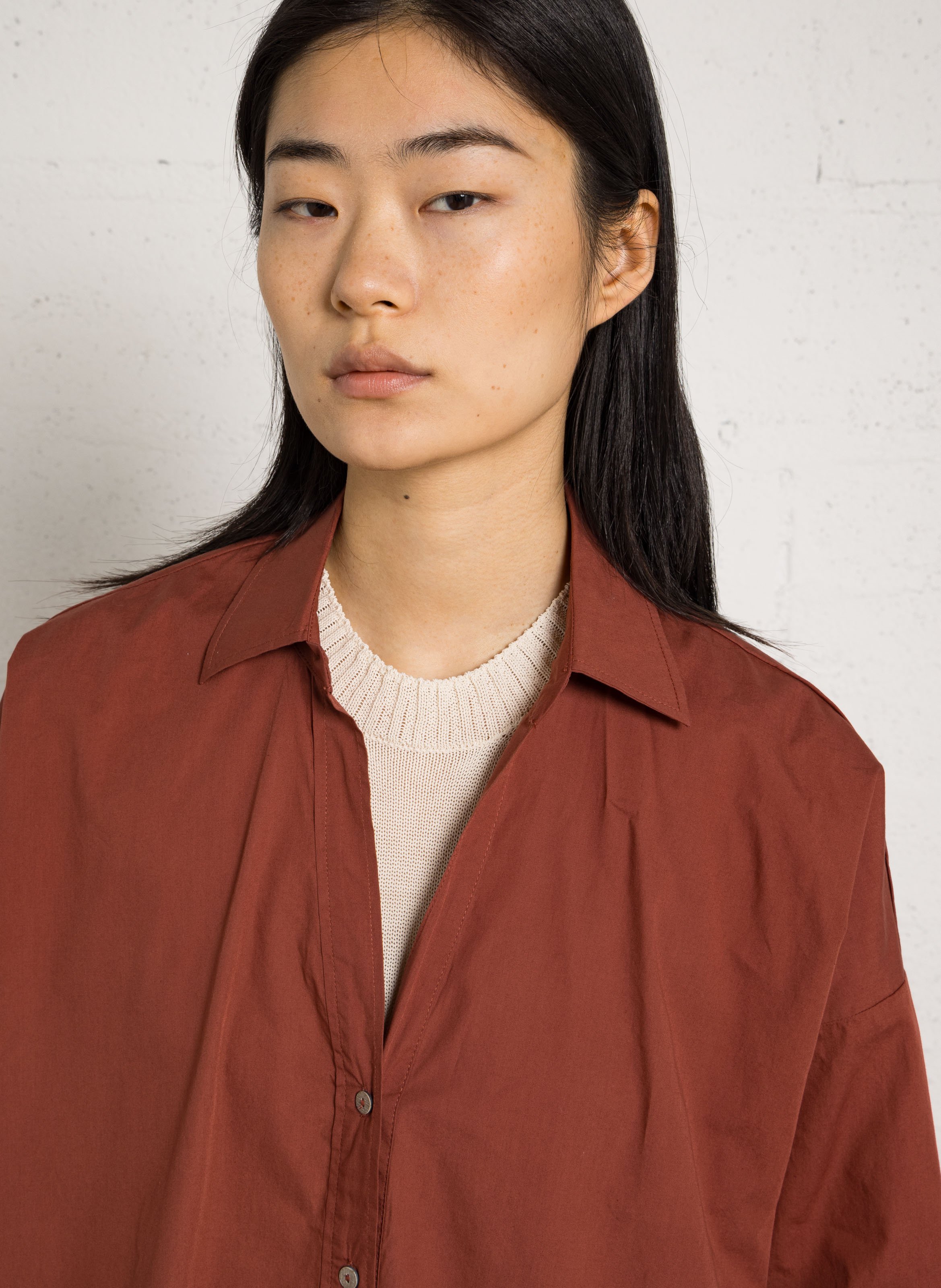 Chemise oversize en coton DIEGA Rouge