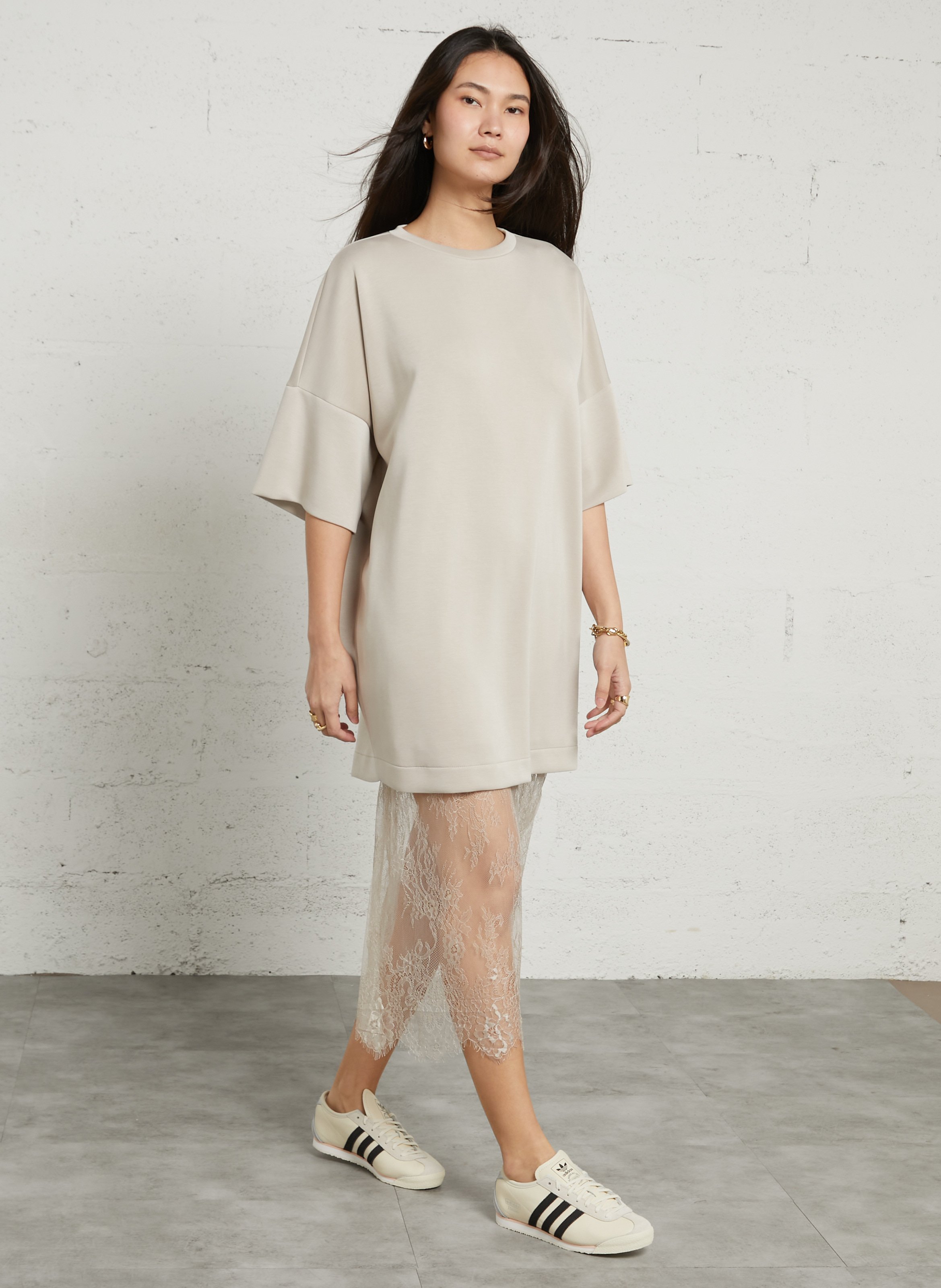 Long straight dress IMPERIAL Beige