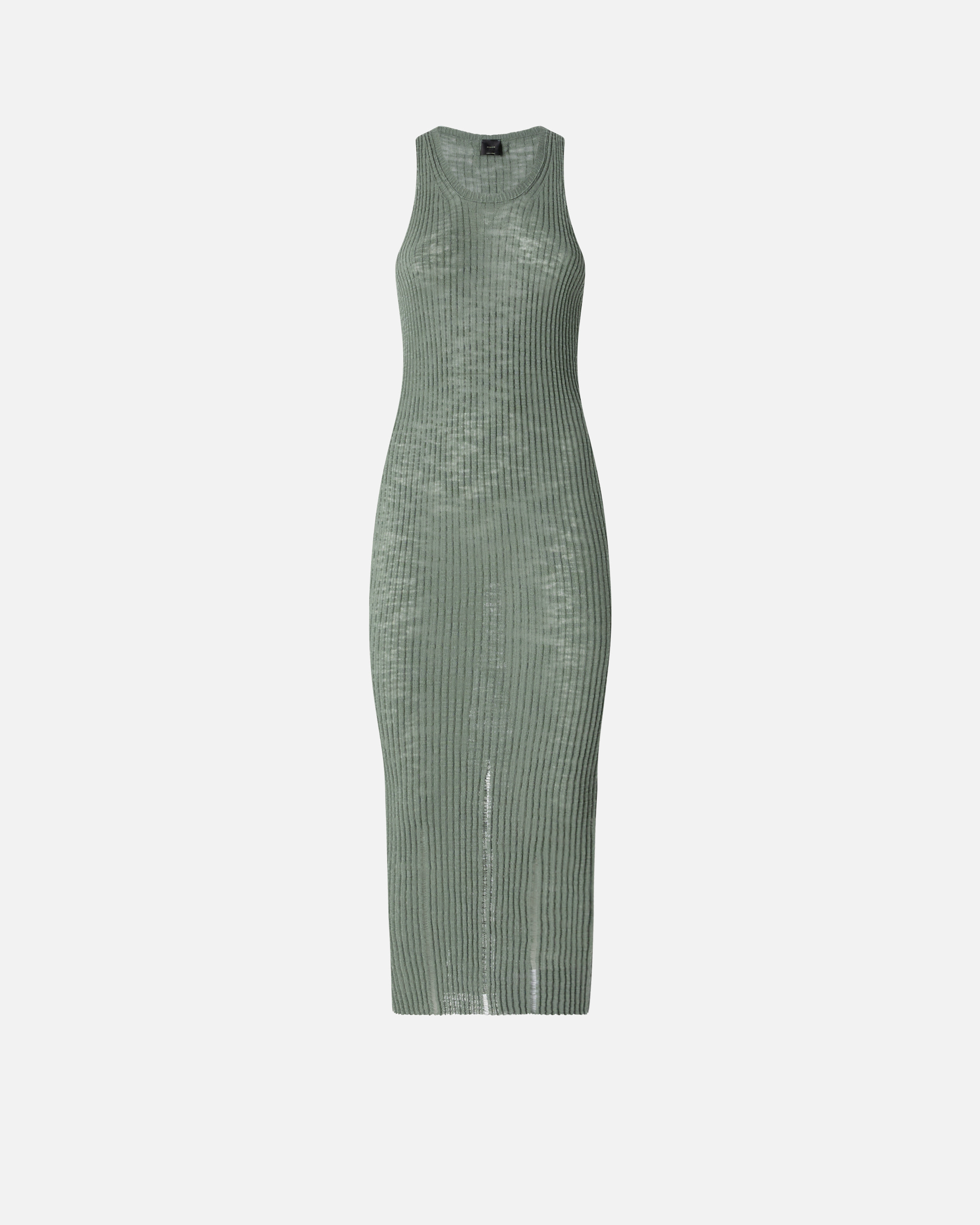 Ribbed bodycon midi dress with rips PINKO Grey
