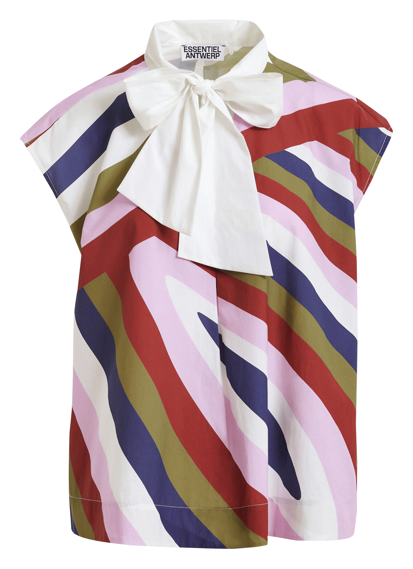 Kurzarm Grafik-Top ESSENTIEL ANTWERP Weiss