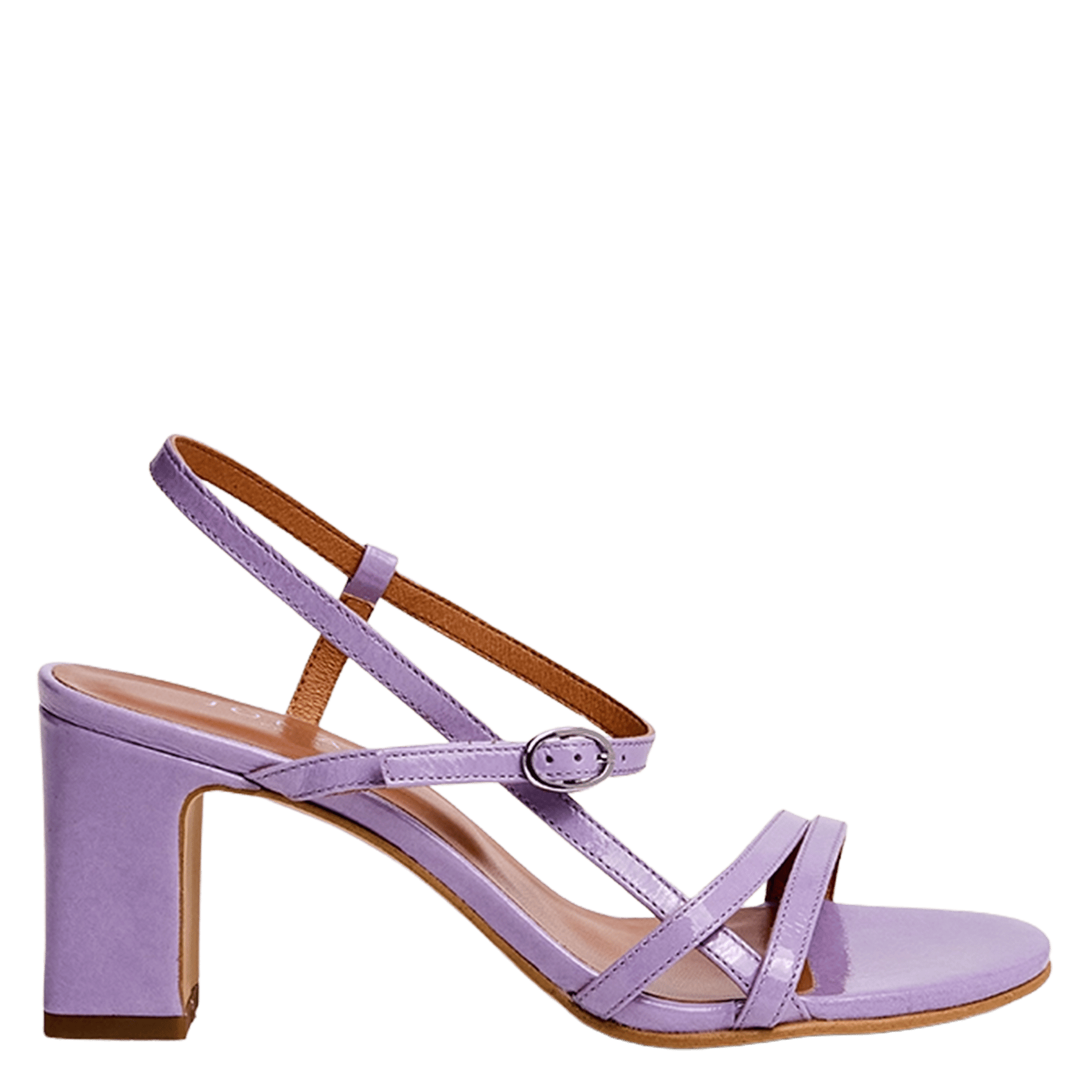 Sandales à talons et brides en cuir verni JONAK Violet